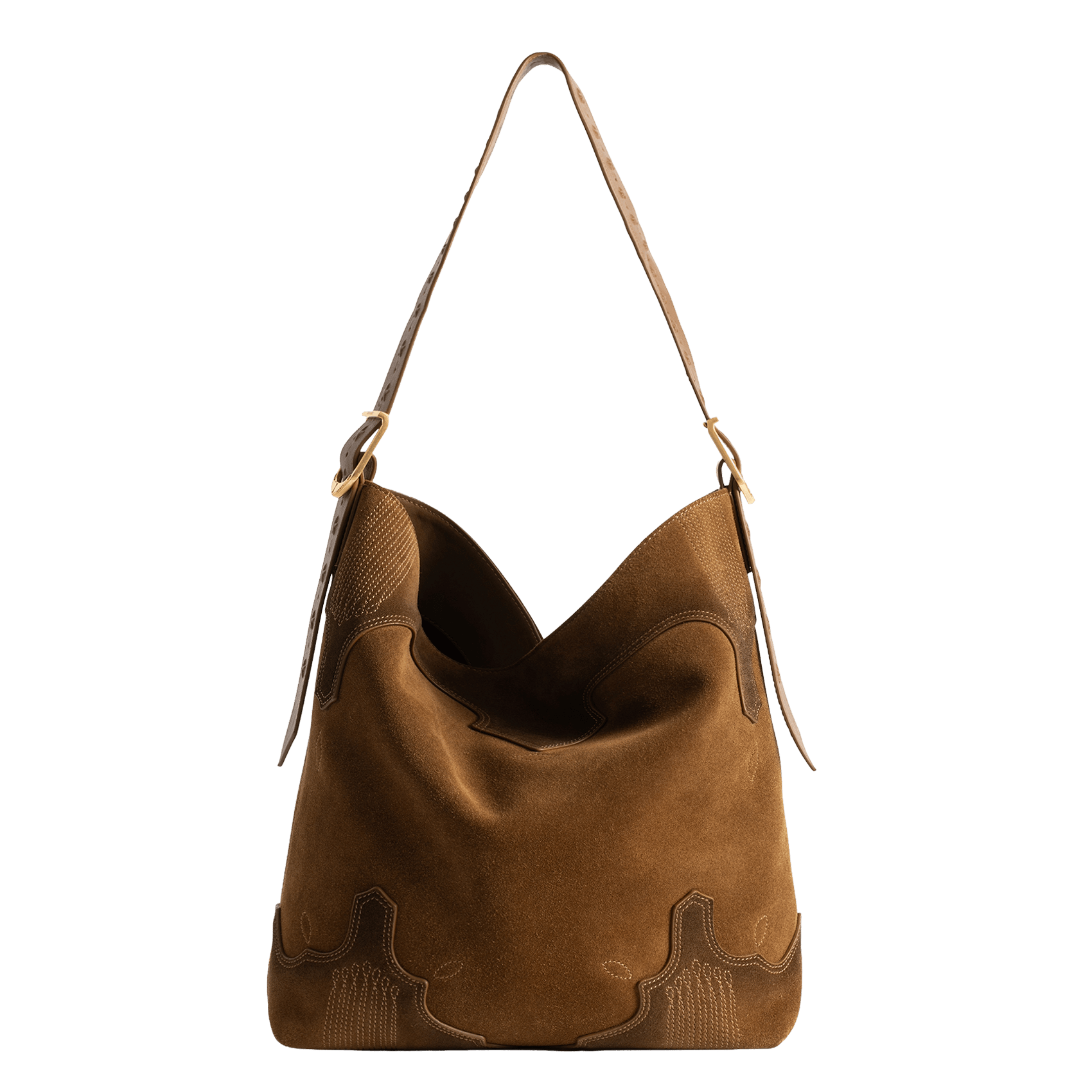 Sac hobo en suède western ZADIG&VOLTAIRE Marron
