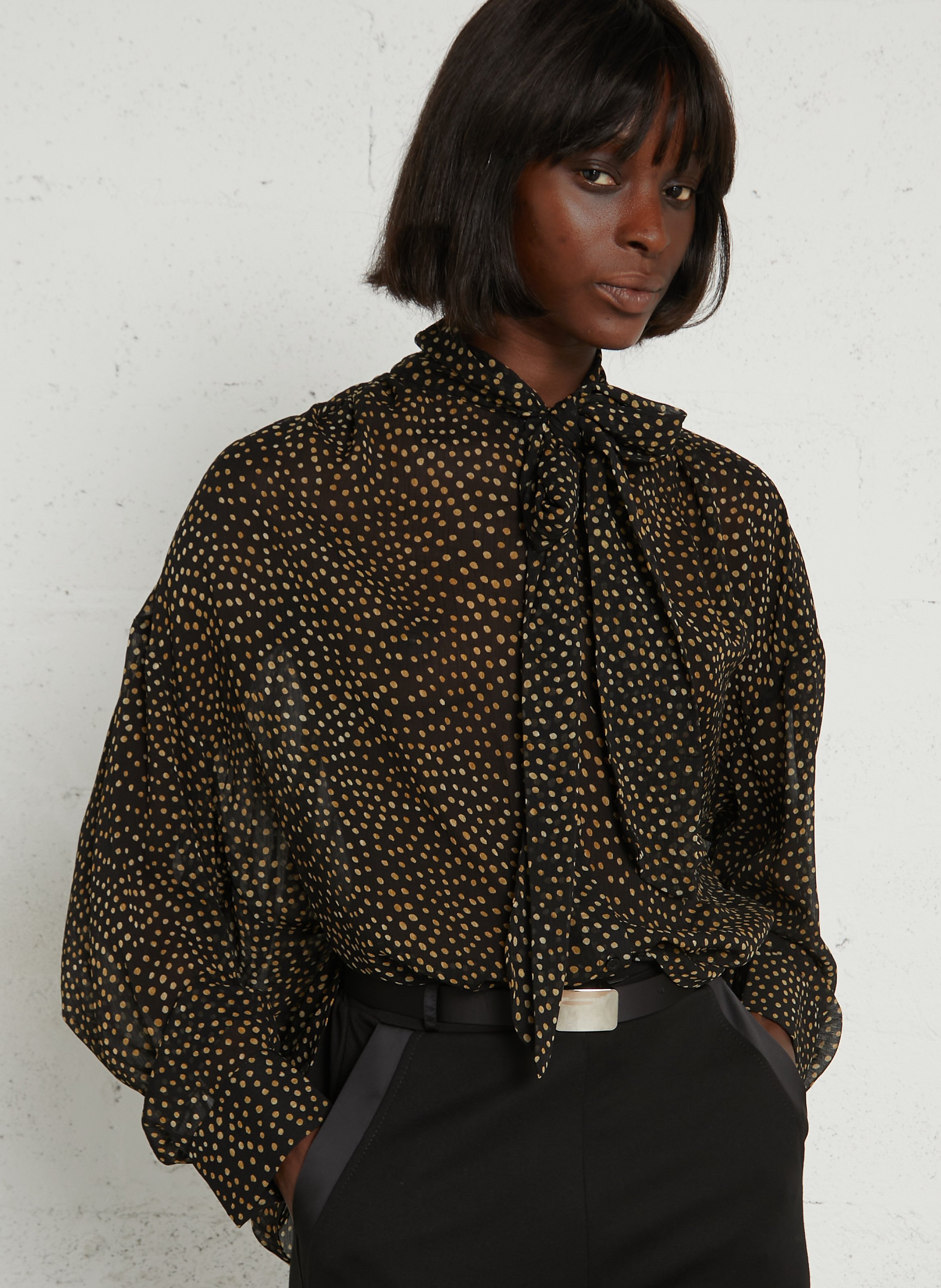 Blouse droite col lavallière  SEE U SOON Noir