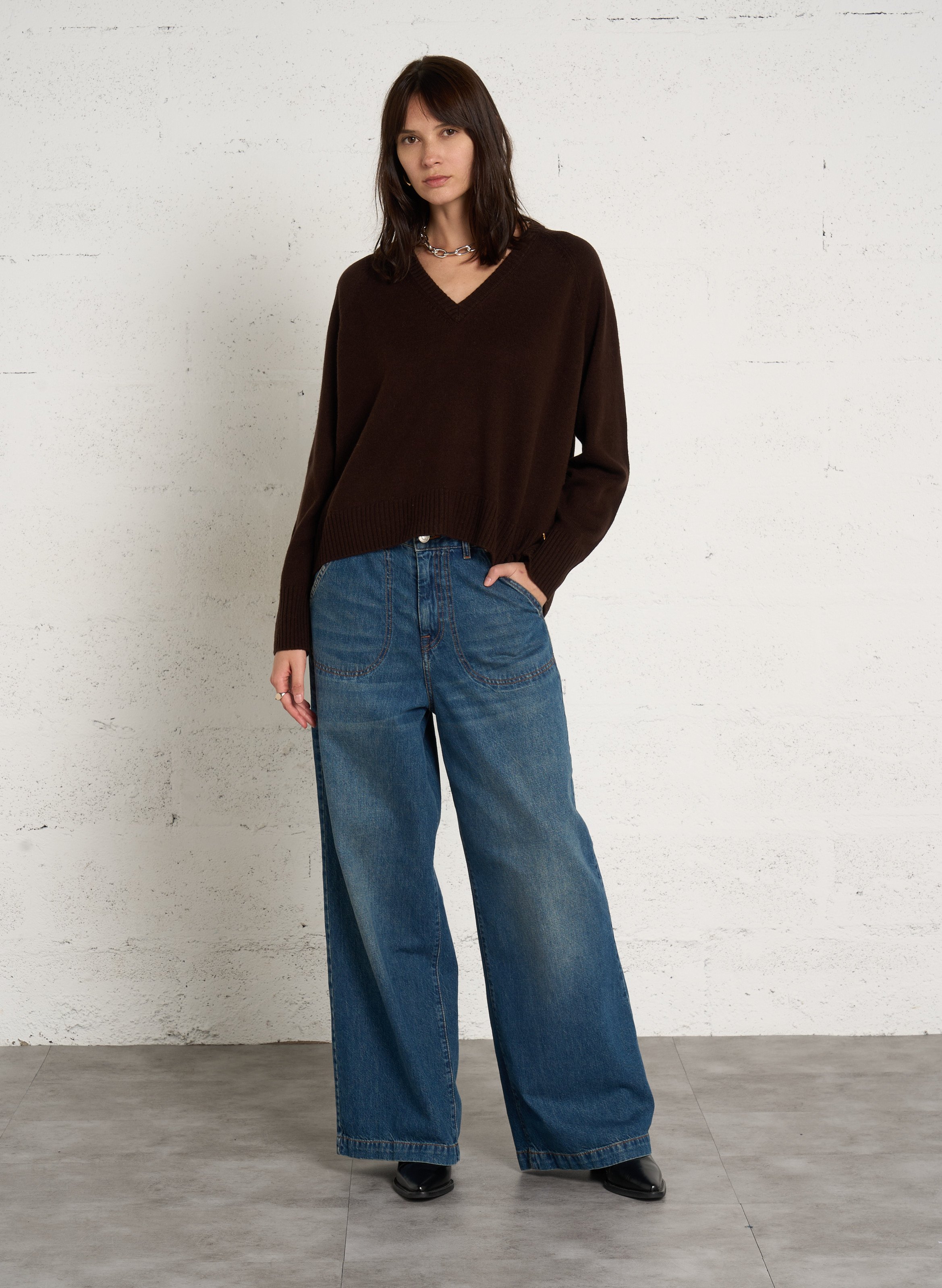 Oversized wool sweater DES PETITS HAUTS Brown