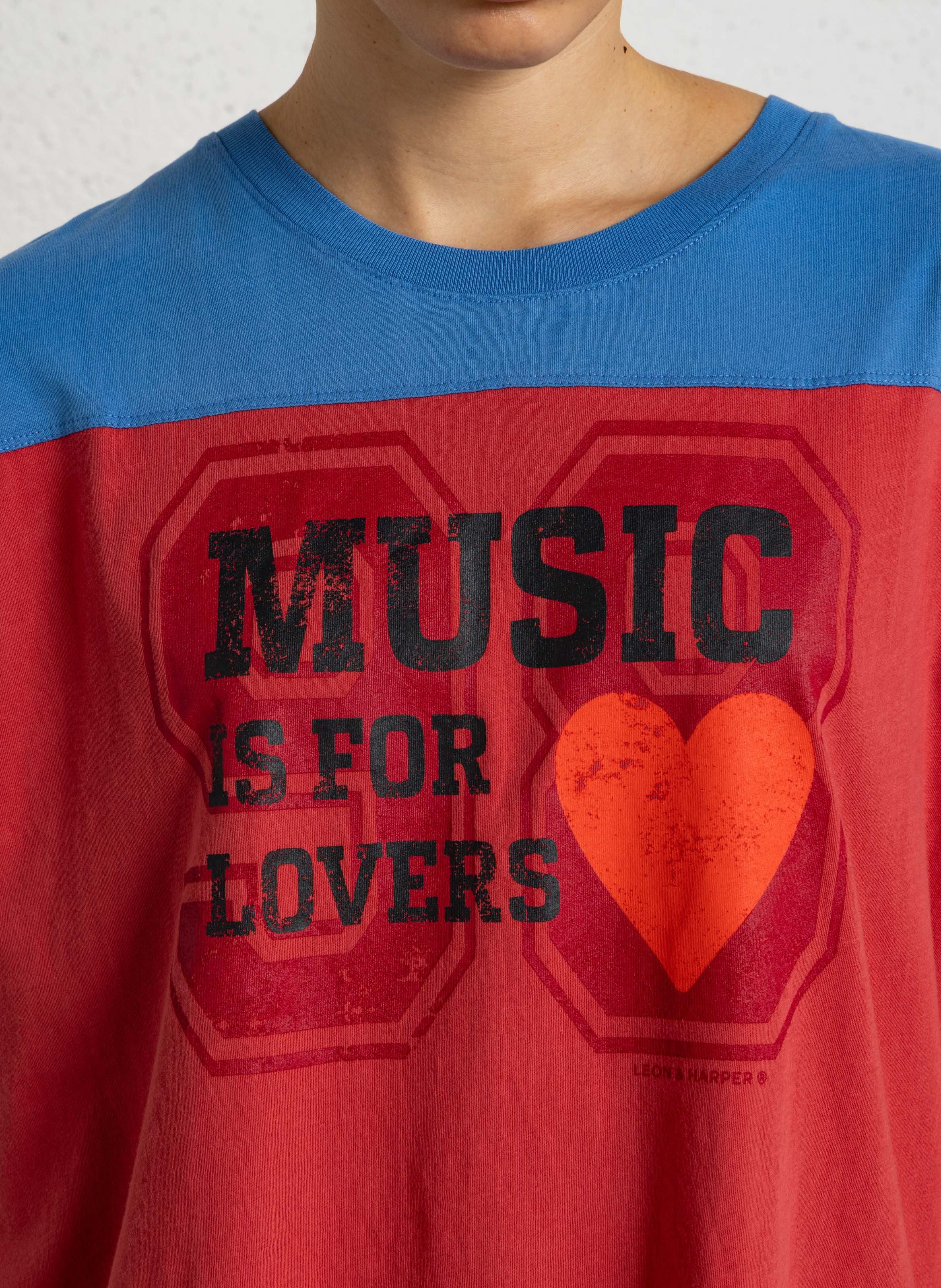 Printed organic cotton T-shirt LEON & HARPER Red