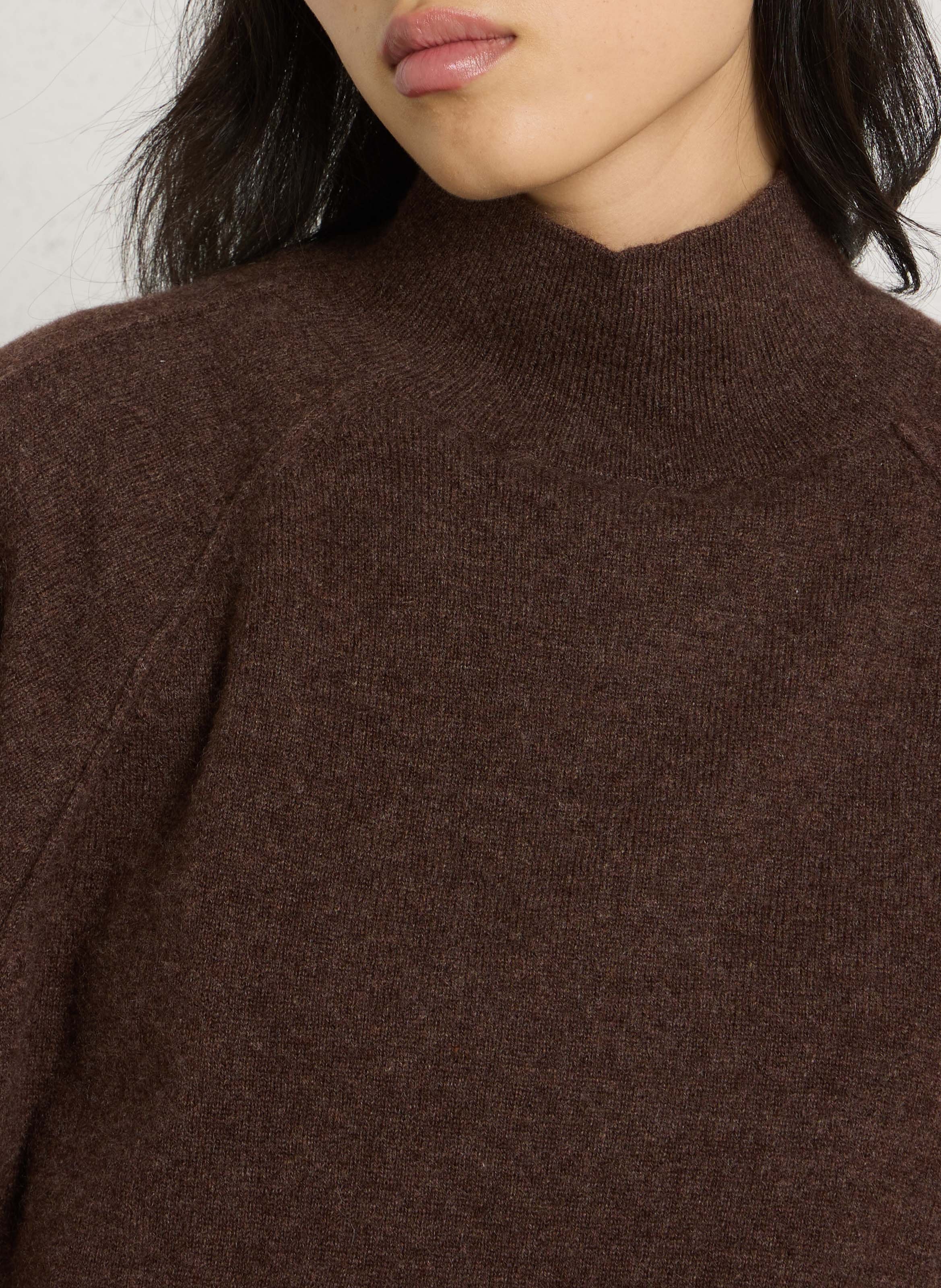 Pull ample col montant en cachemire MAISON 123 Marron