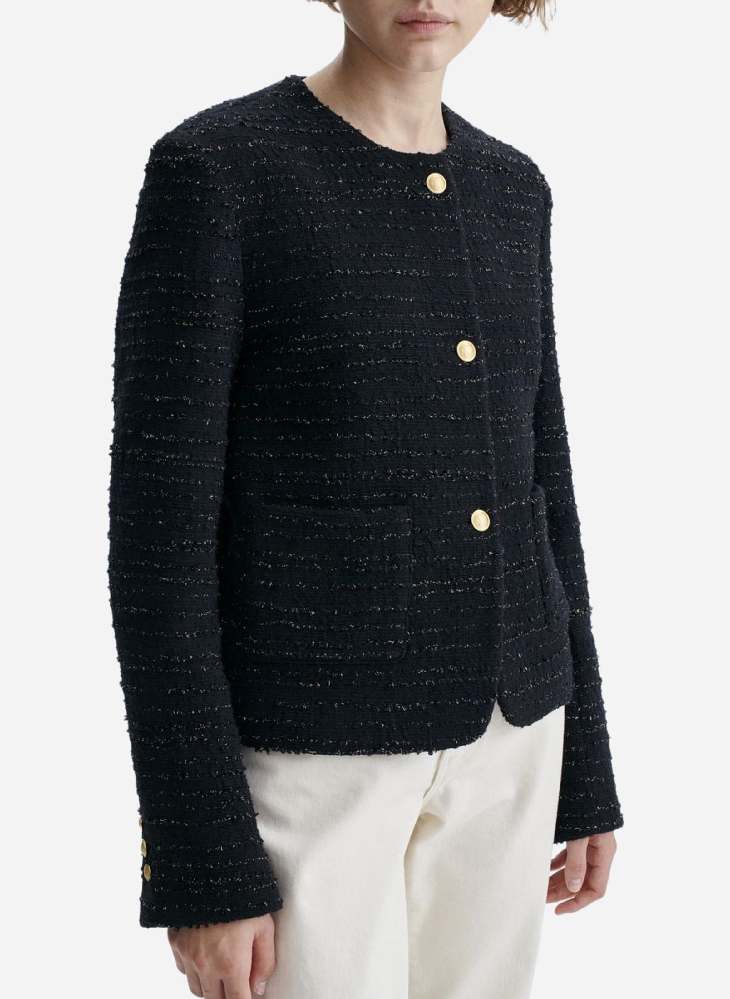 Tweed-Jacke mit Rundhalskragen VANESSA BRUNO Schwarz