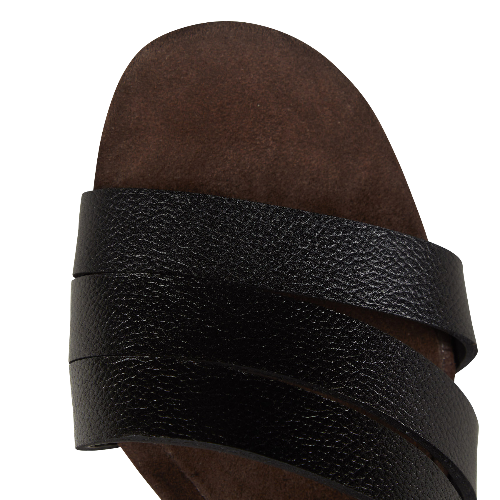 Sandalen aus genarbtem Leder mit Absatz ANONYMOUS COPENHAGEN Schwarz