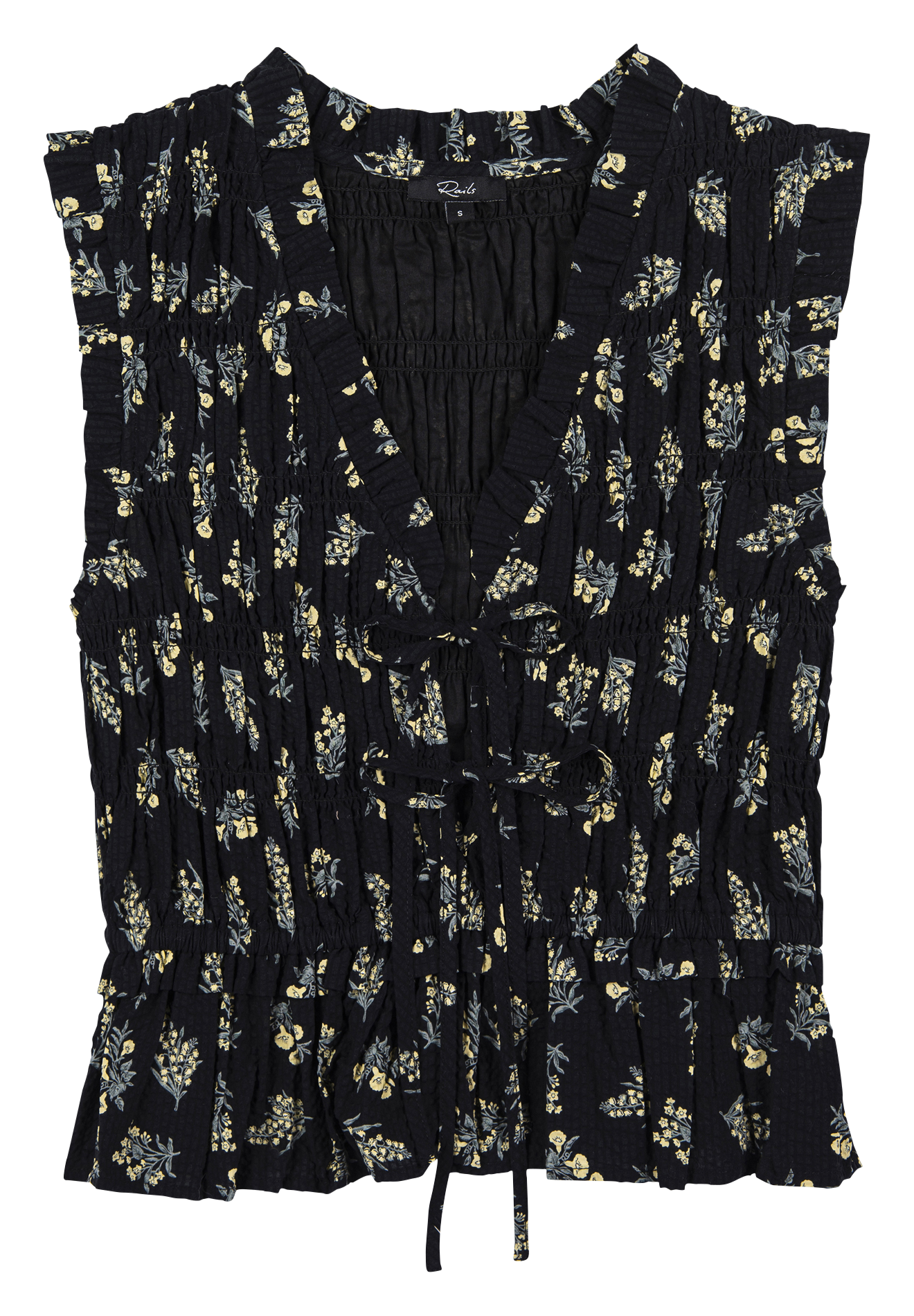 Top encolure V en coton RAILS Noir