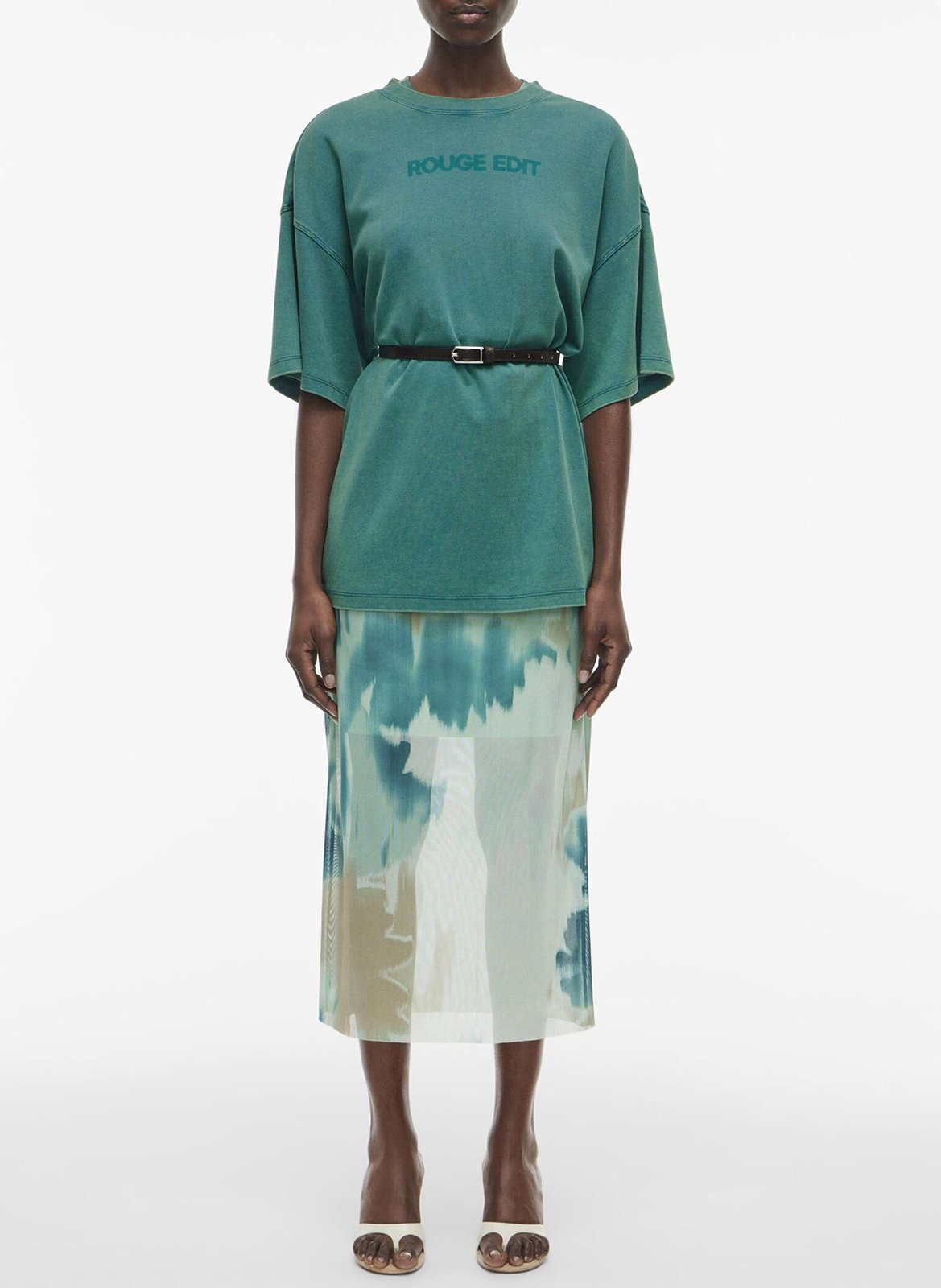 Oversized organic cotton T-shirt ROUGE EDIT Blue