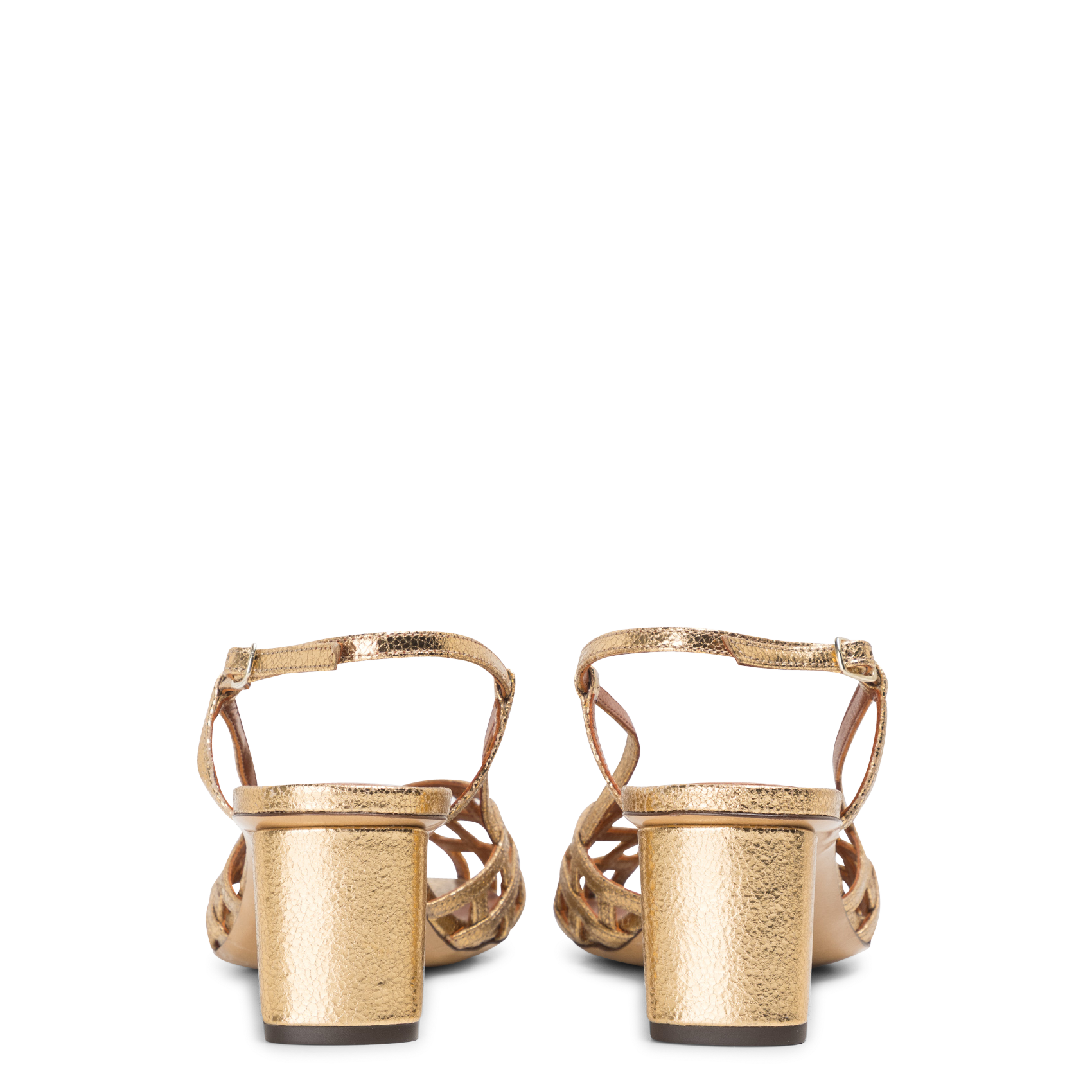 Slingbacks en cuir métallisé RIVECOUR Doré