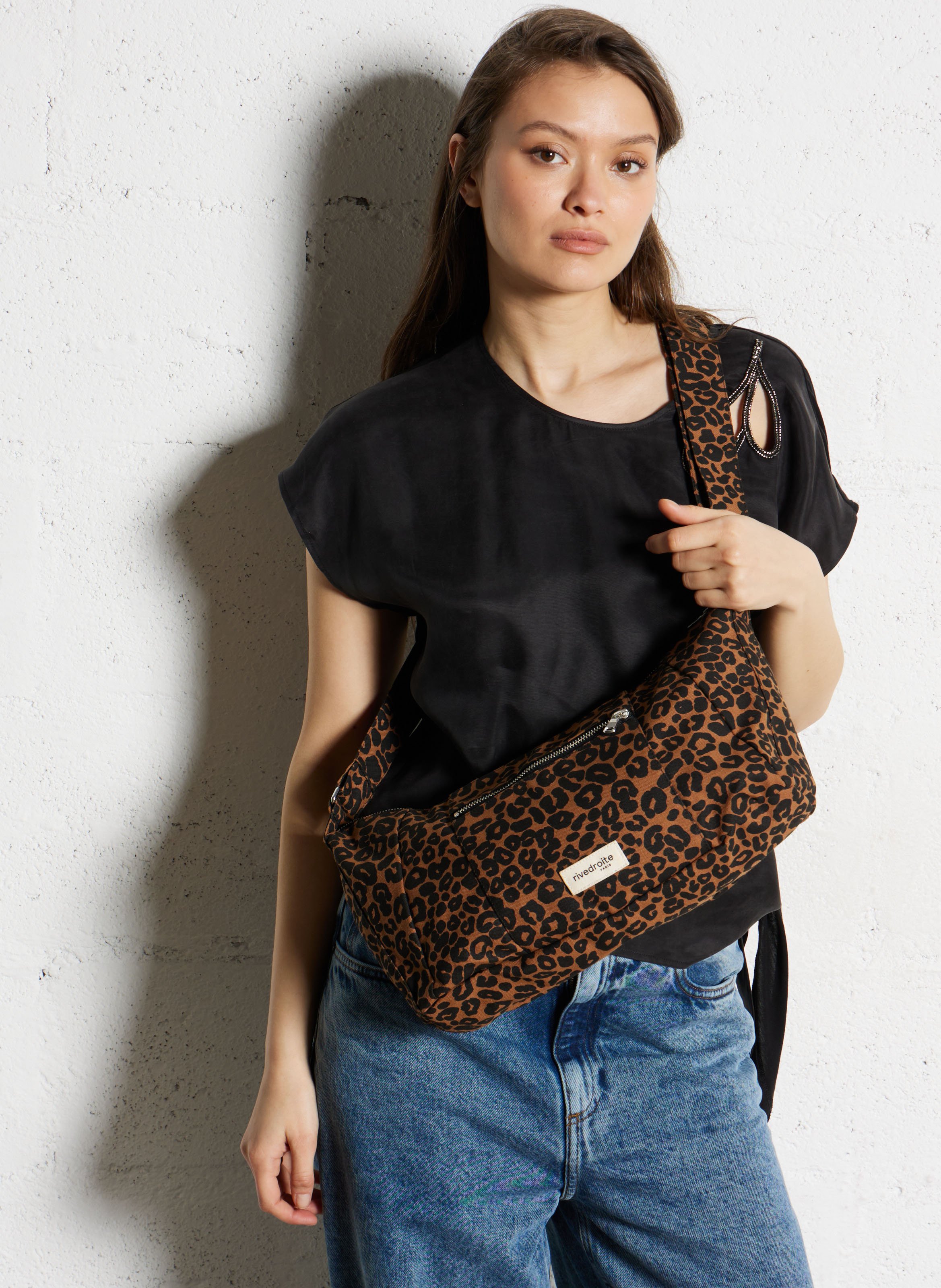 Cotton shoulder bag RIVEDROITE PARIS Brown