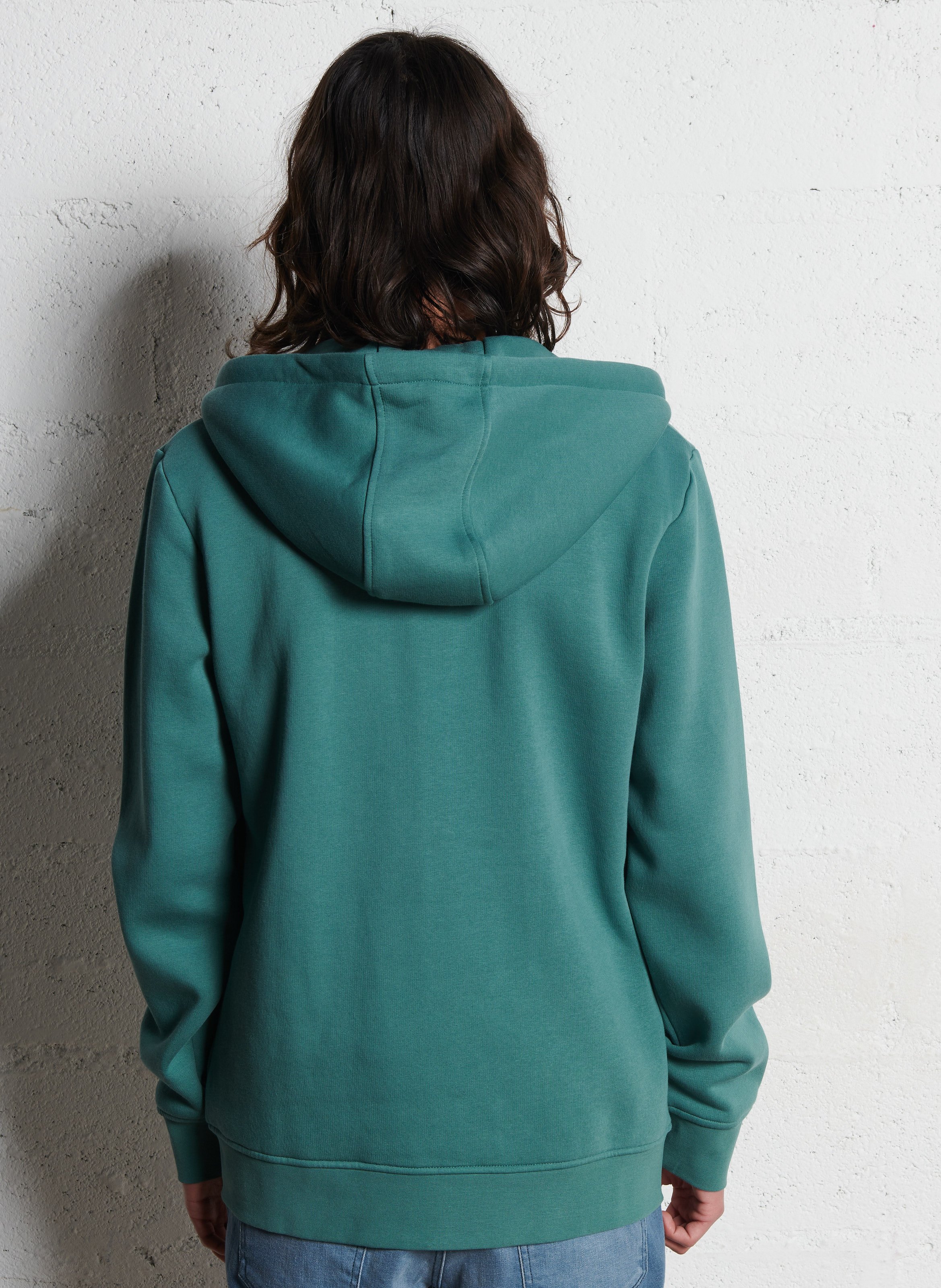 Sweat zippé à capuche Vert