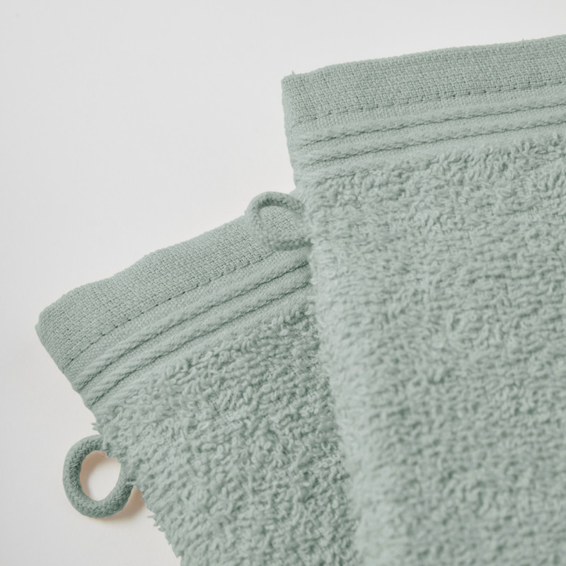 Set of 2 washcloths COTON PUR Green