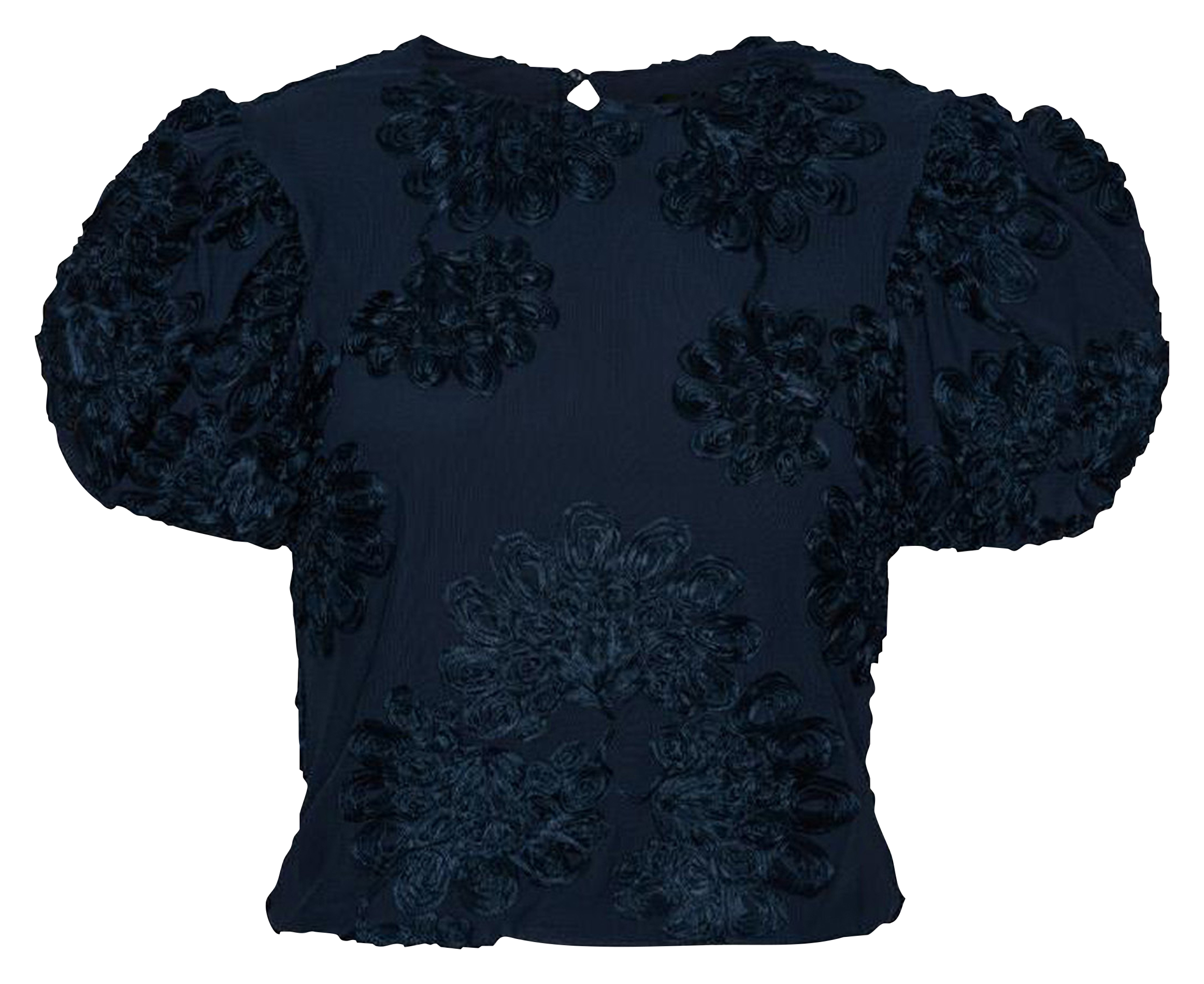 Embroidered round-neck top ROTATE Blue