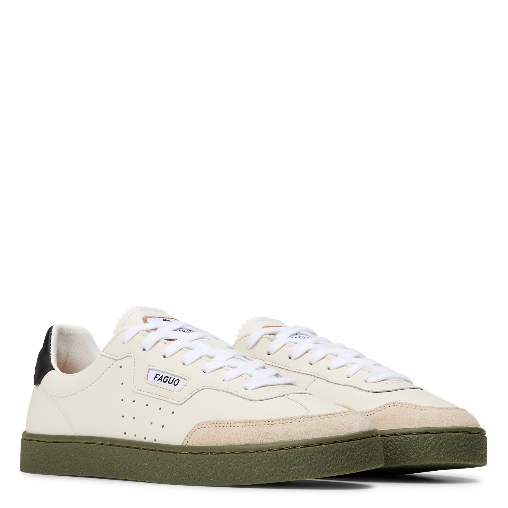 Low-top leather mix sneakers FAGUO White