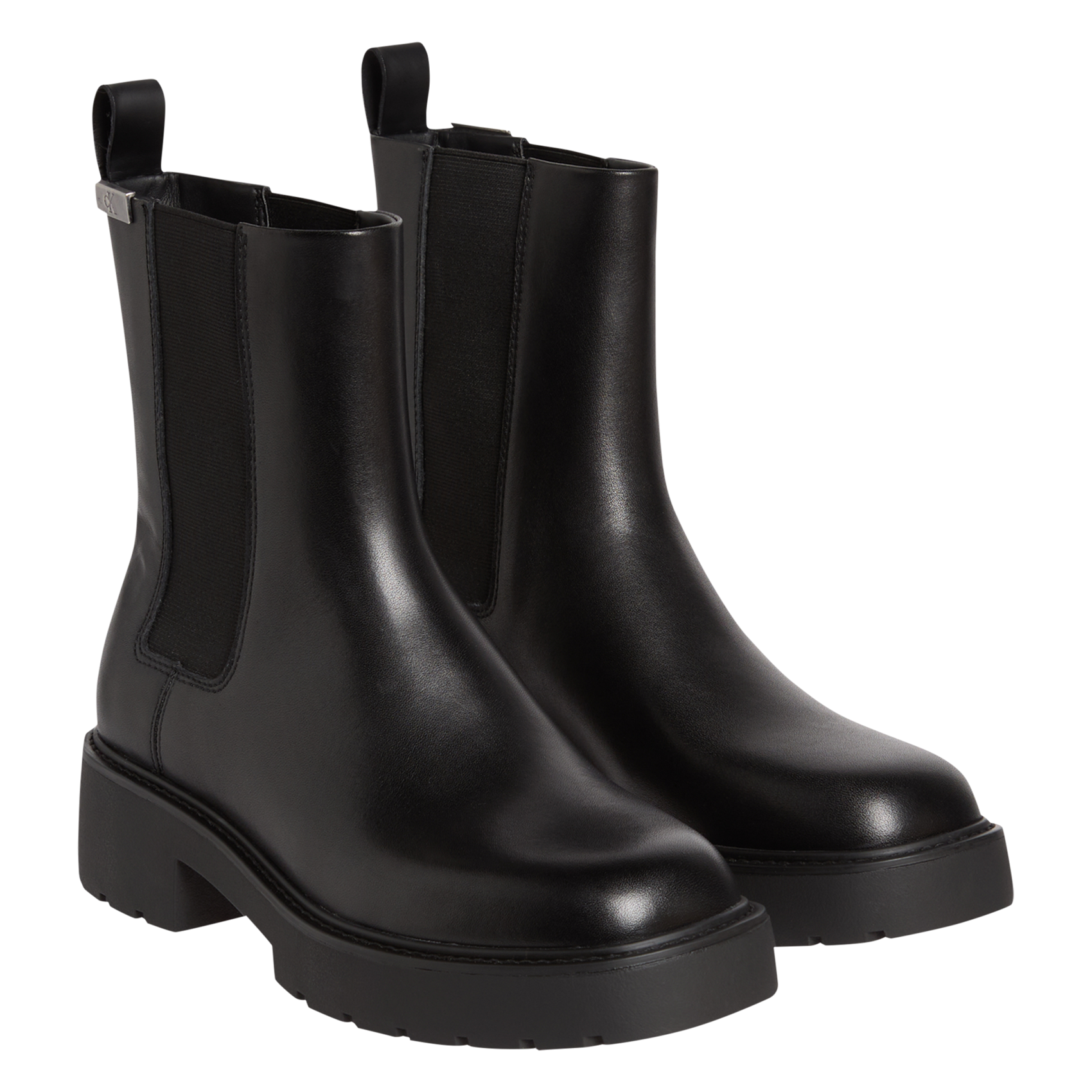 Bottines Chelsea en cuir uni CALVIN KLEIN Noir