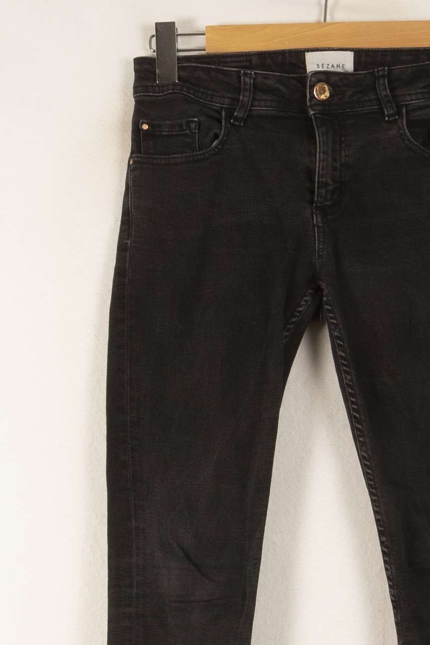 Cropped slim jeans with studs SEZANE - Seconde main Black