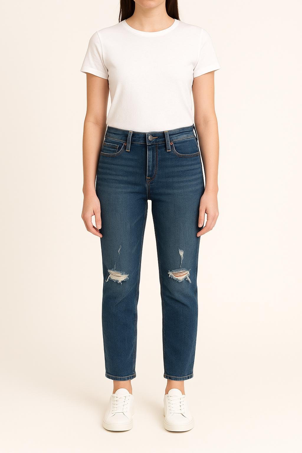 Cropped slim jeans with studs LEVI'S - Seconde main Blue