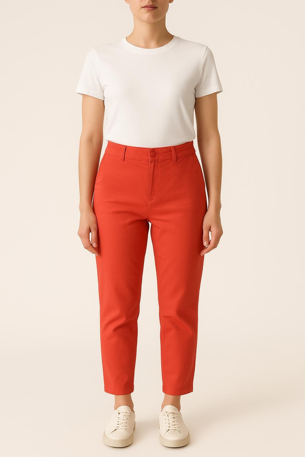 Cropped slim jeans with studs TARA JARMON - Seconde Main Pink