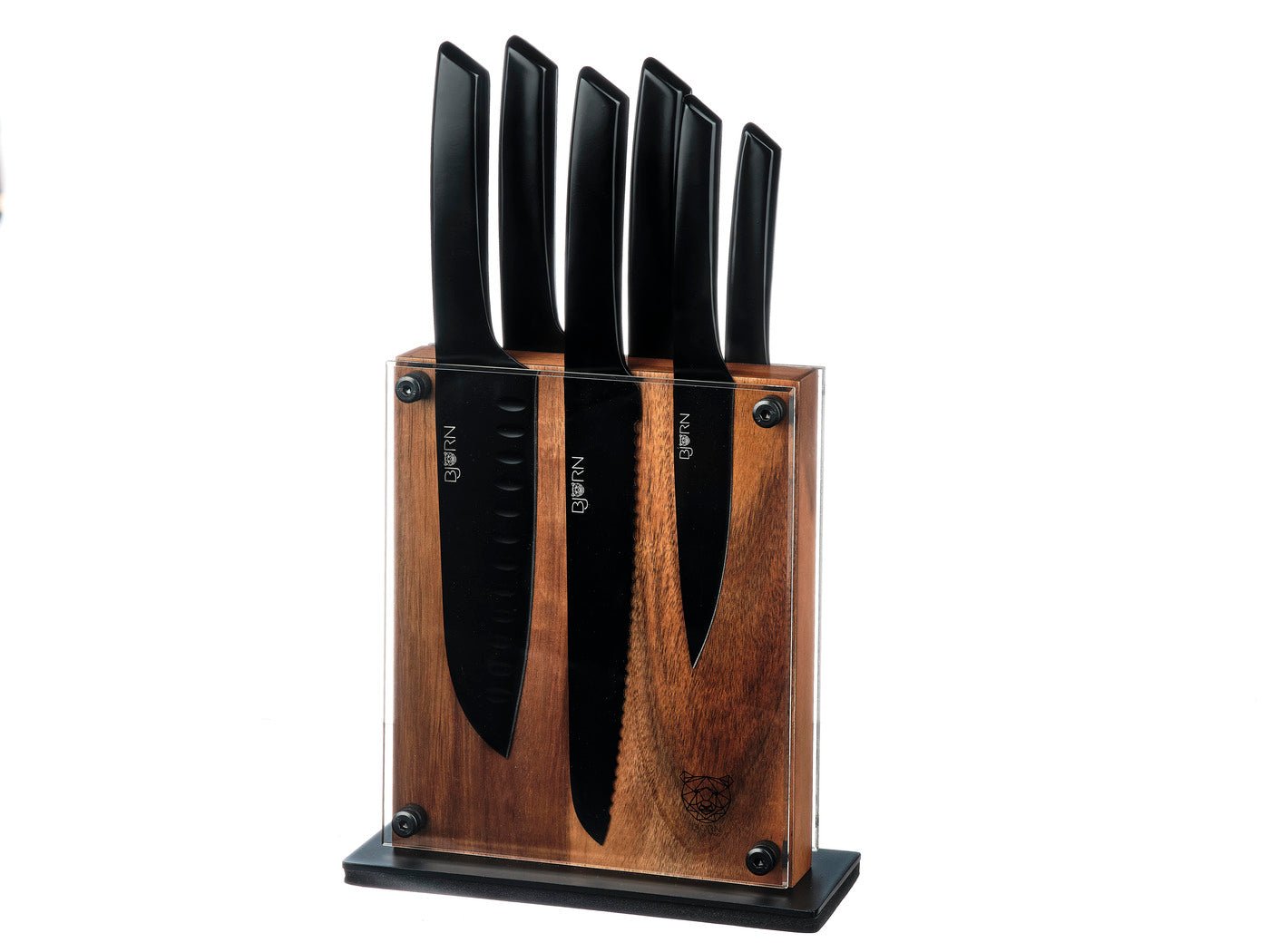 Jensen Rauma kitchen knife set - 7 pieces BJORN Black