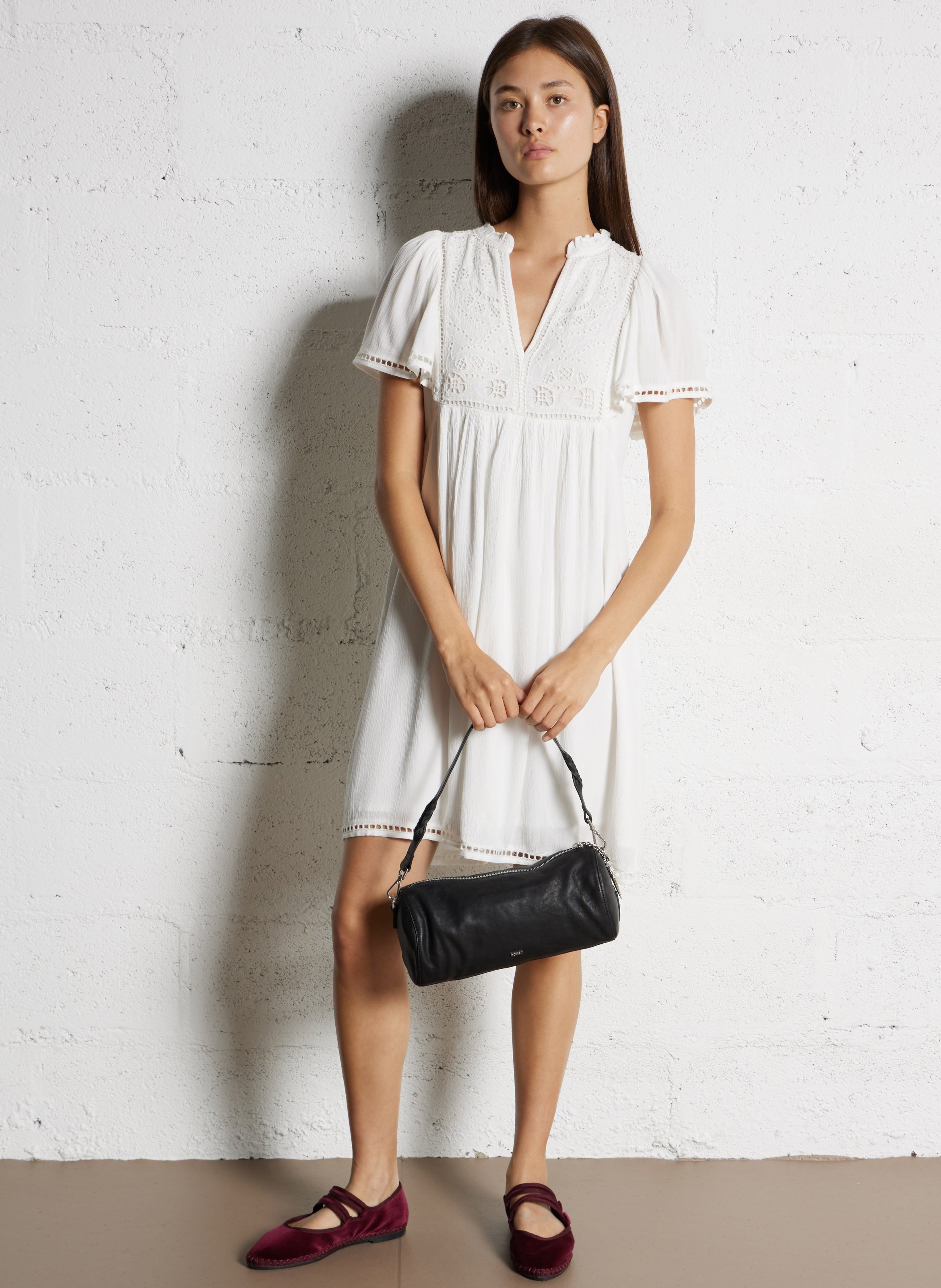 Sac porté épaule en cuir BA&SH Noir