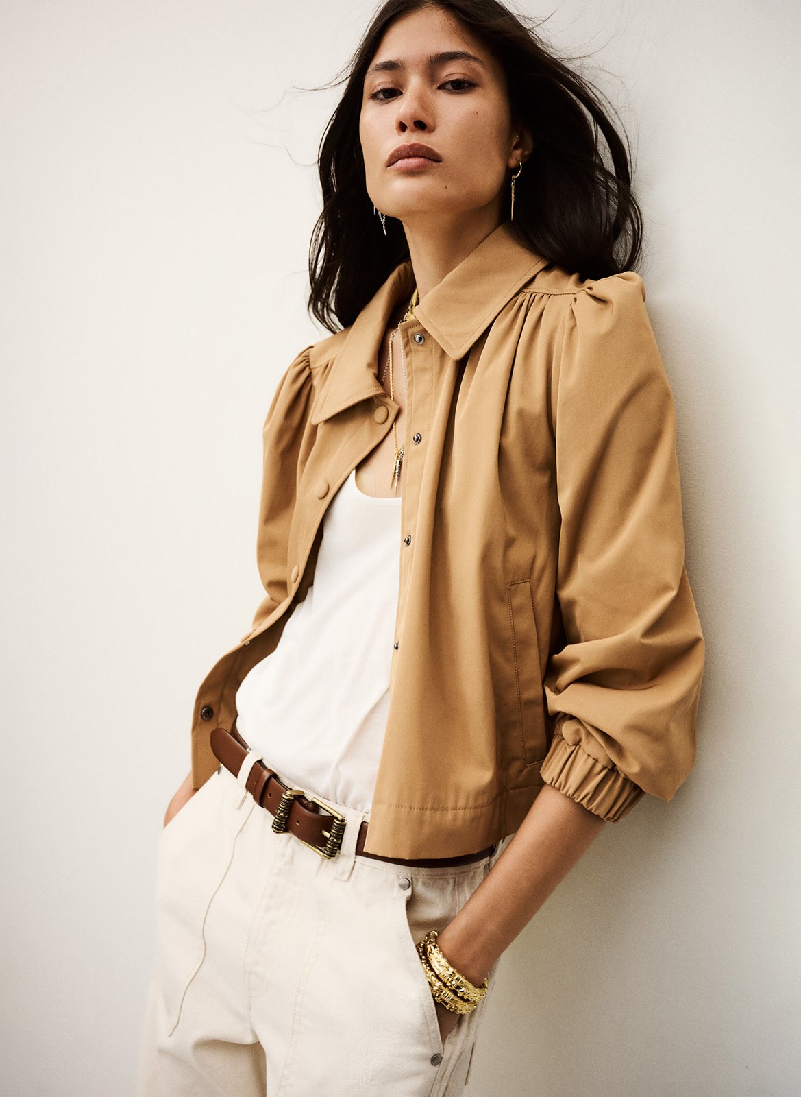 Veste droite col classique BA&SH Marron