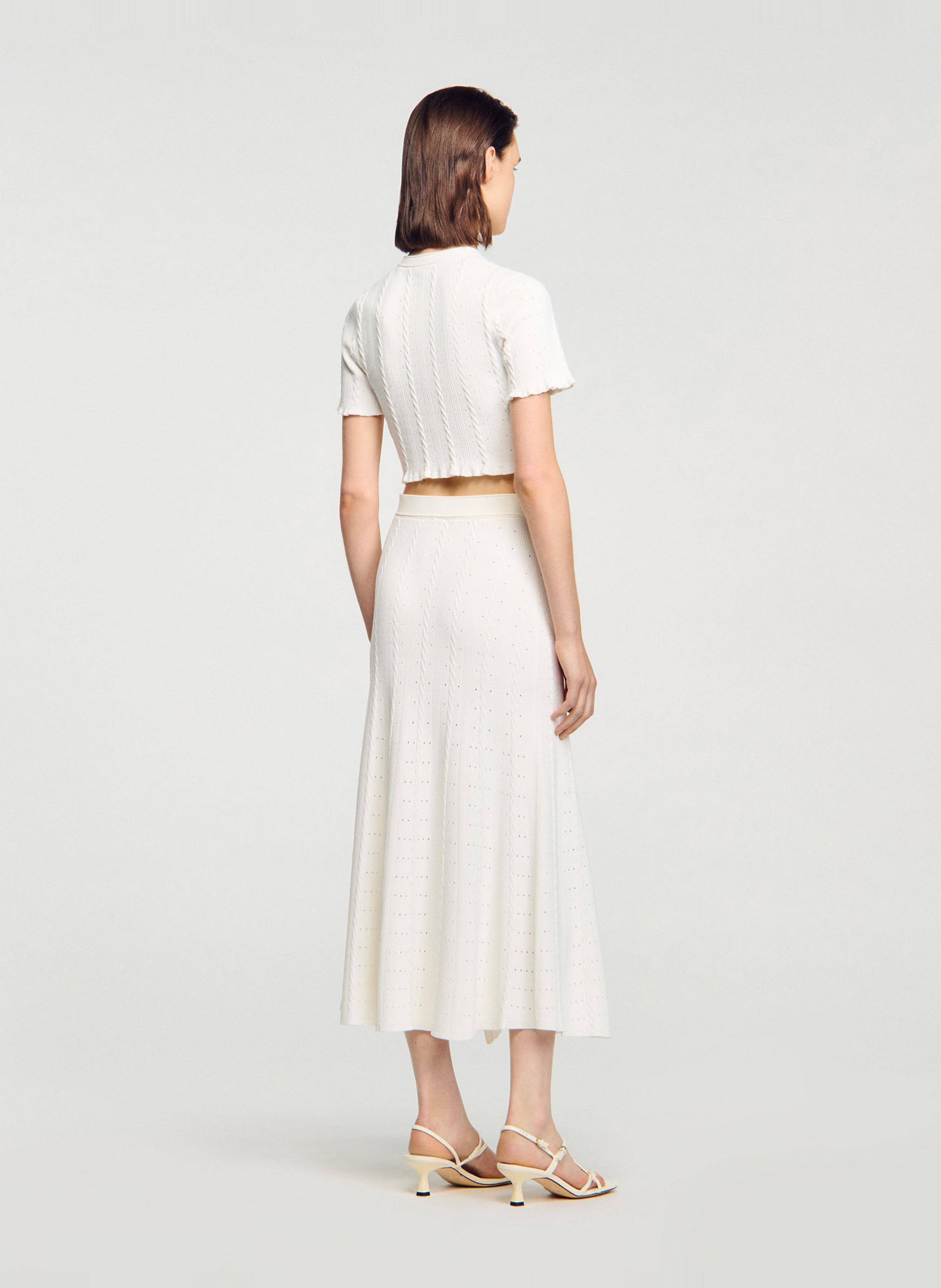 Gilet col rond  SANDRO Blanc