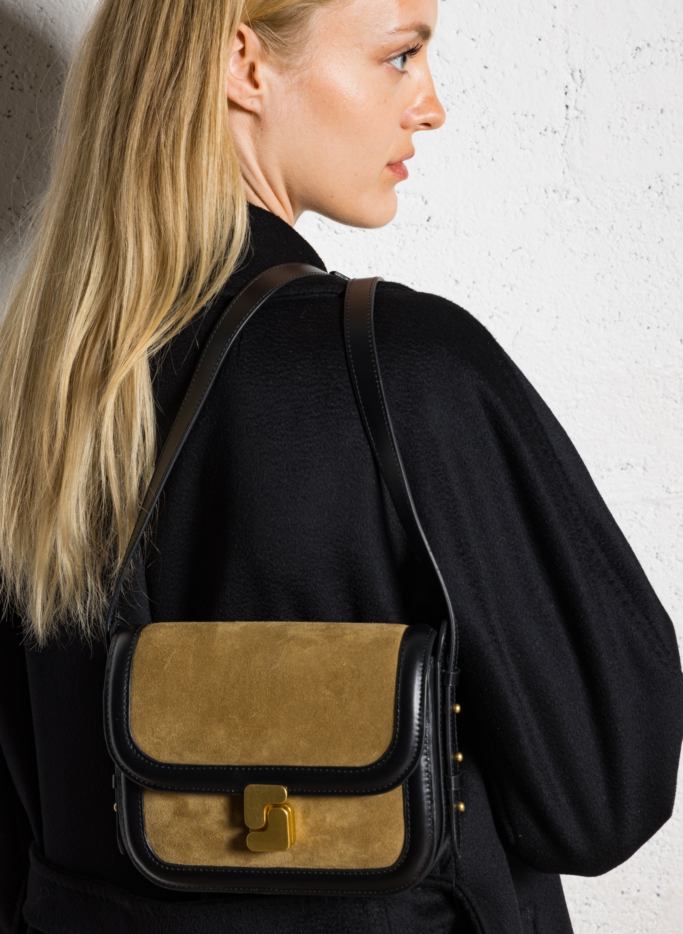 Dori leather shoulder bag SOEUR Brown