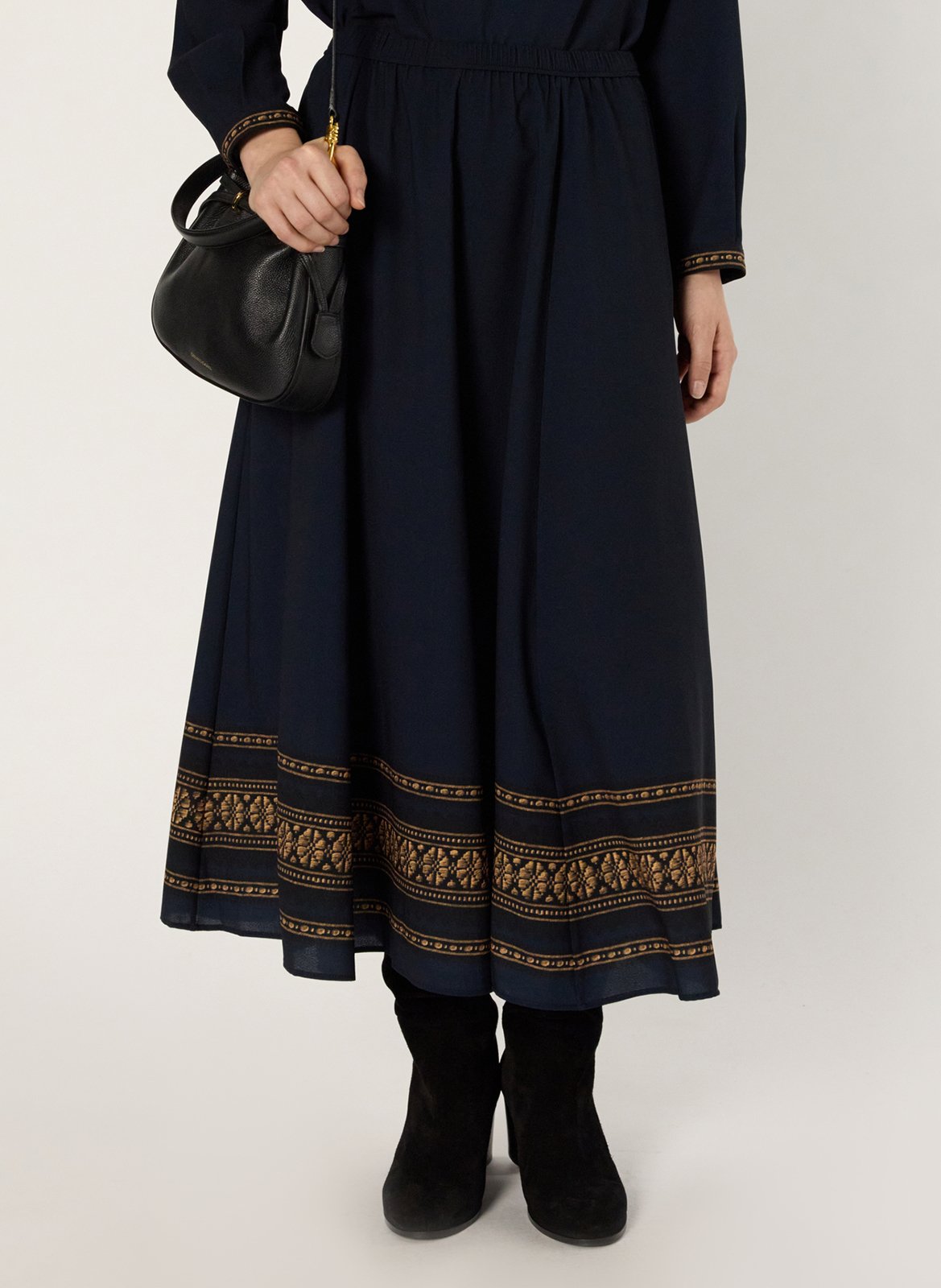 Jupe midi imprimée GERARD DAREL Bleu