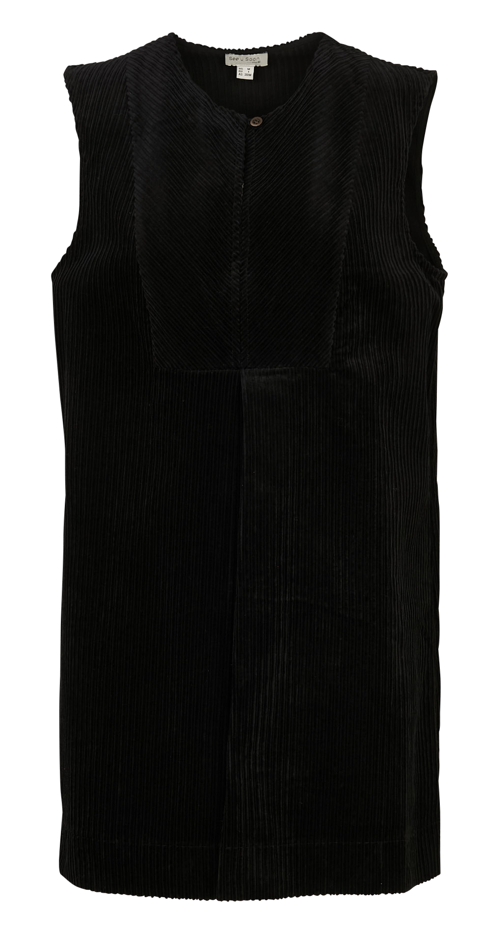 Short round-neck cotton dress SEE U SOON Black