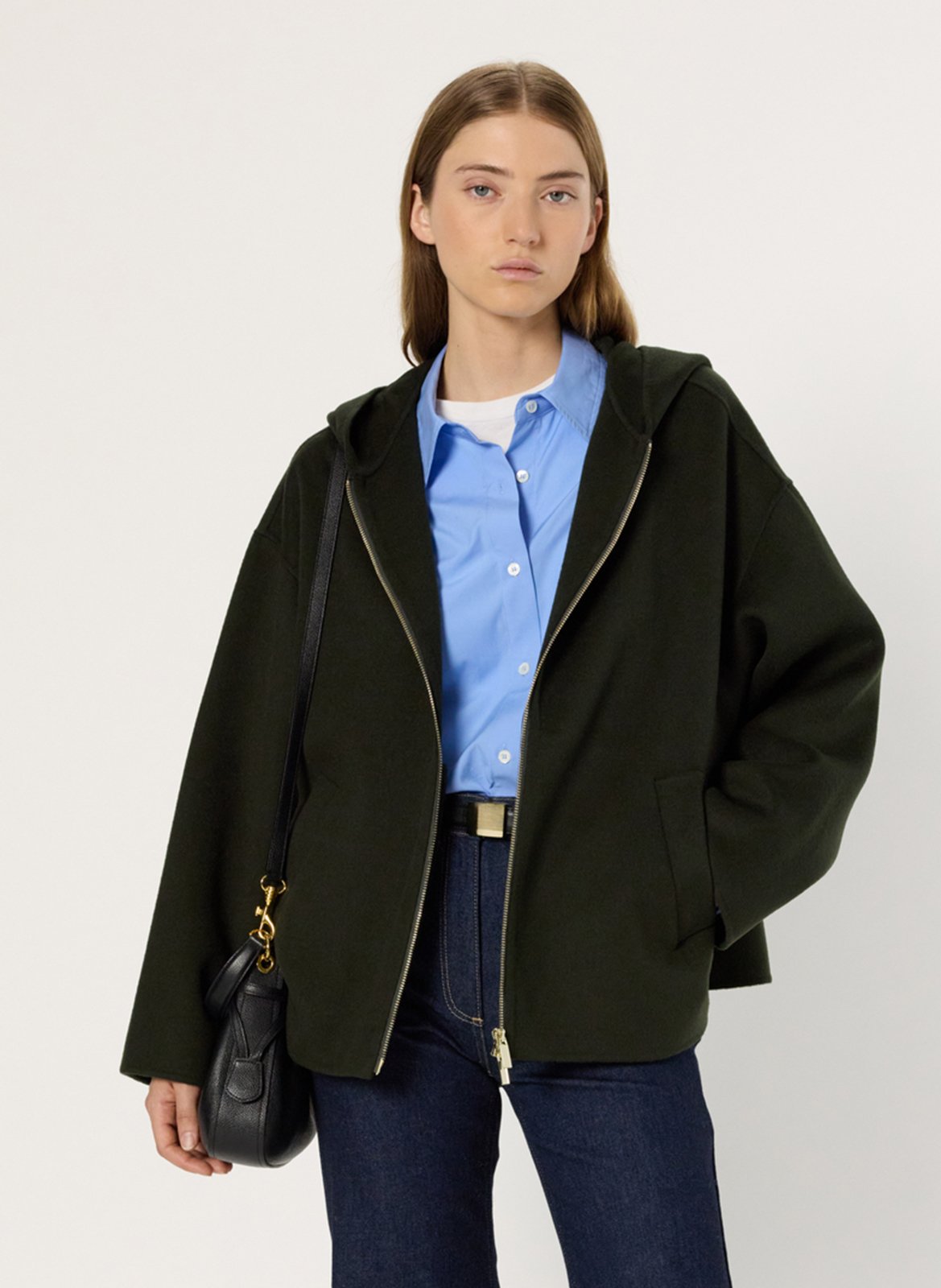 Wool hooded sweatshirt GERARD DAREL Khaki