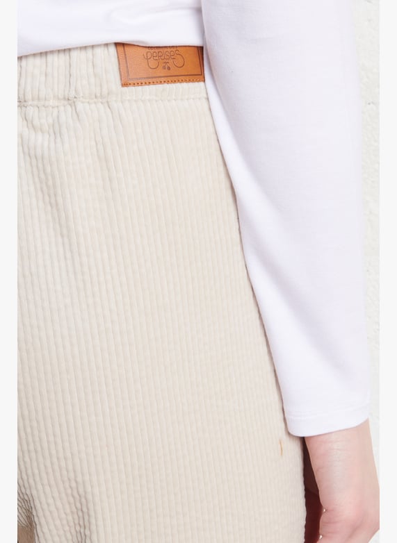 Pantalon droit en coton | Blanc by LE TEMPS DES CERISES Pantalon droit en coton Blanc