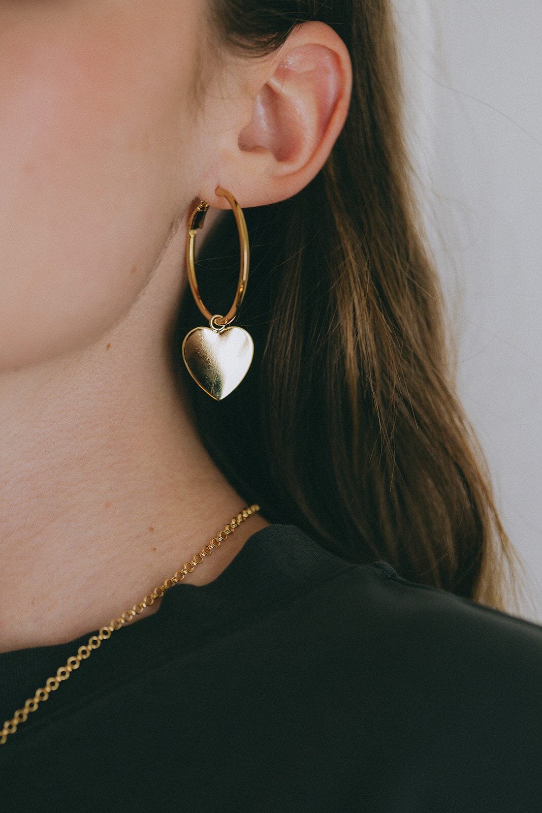 Small silver plated heart-shaped hoop earrings MONSIEUR SIMONE Silver
