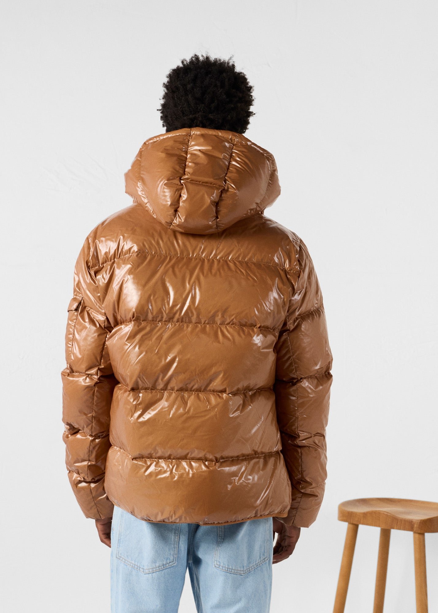 Puffer Jacket for extreme cold lacquered Java puffer spirit JOTT Brown