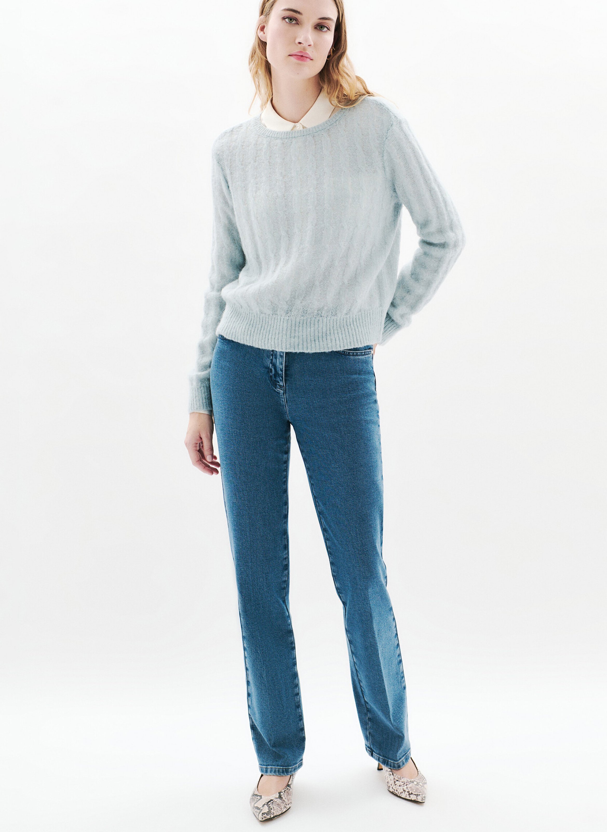 Pull col rond  CAROLL Bleu