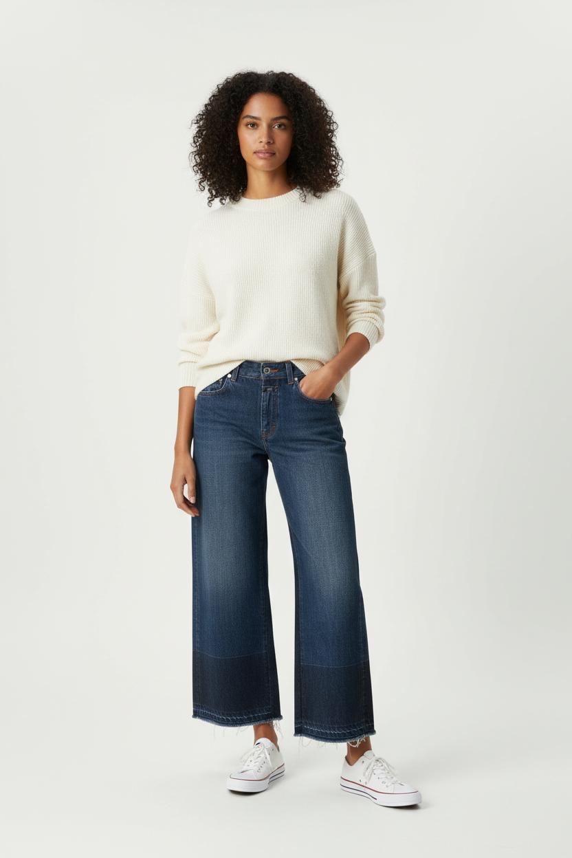 Cropped slim jeans with studs CLOSED - Seconde Main Blue