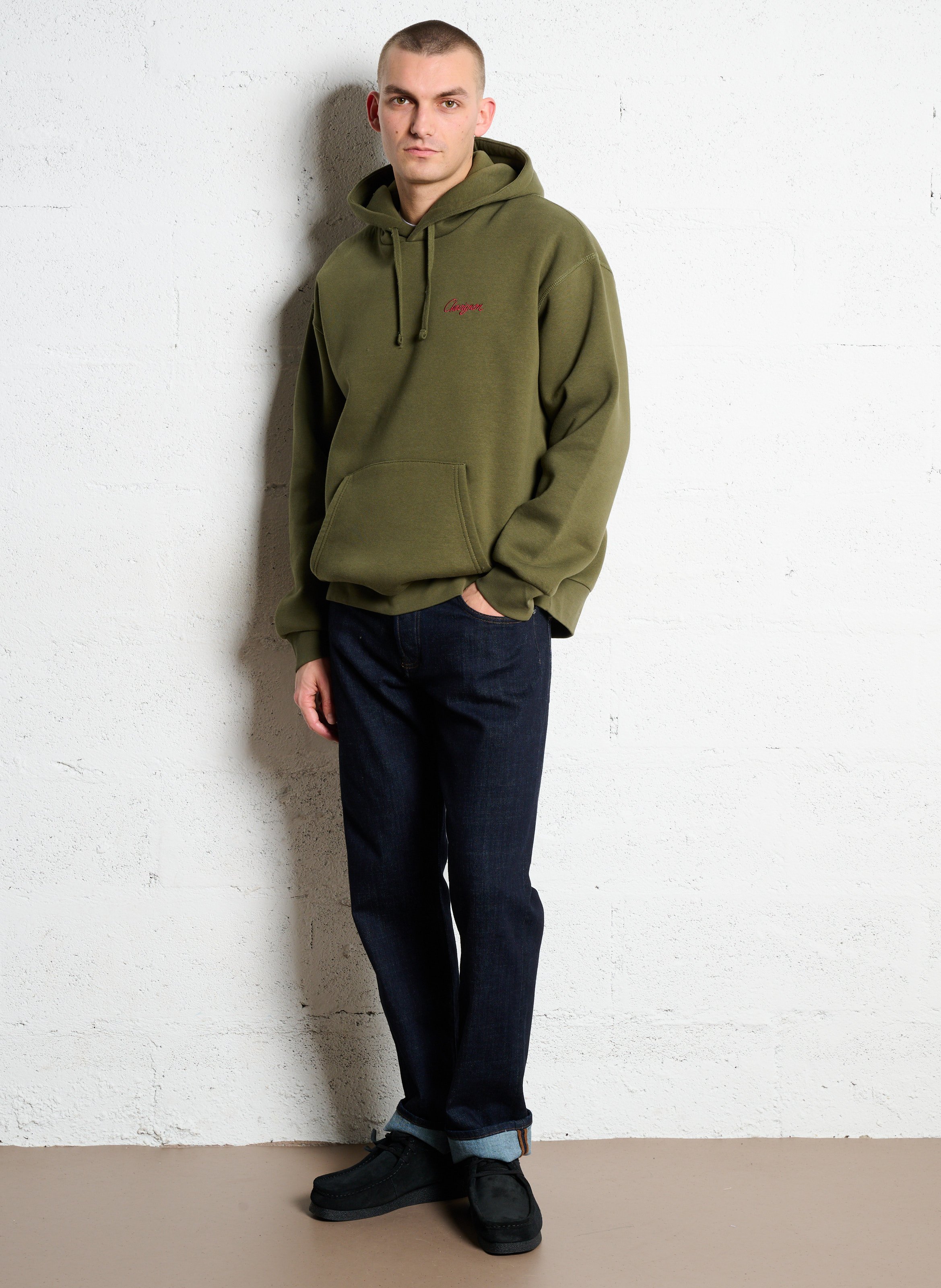 Sweat ample brodé en coton mélangé CHEVIGNON Kaki