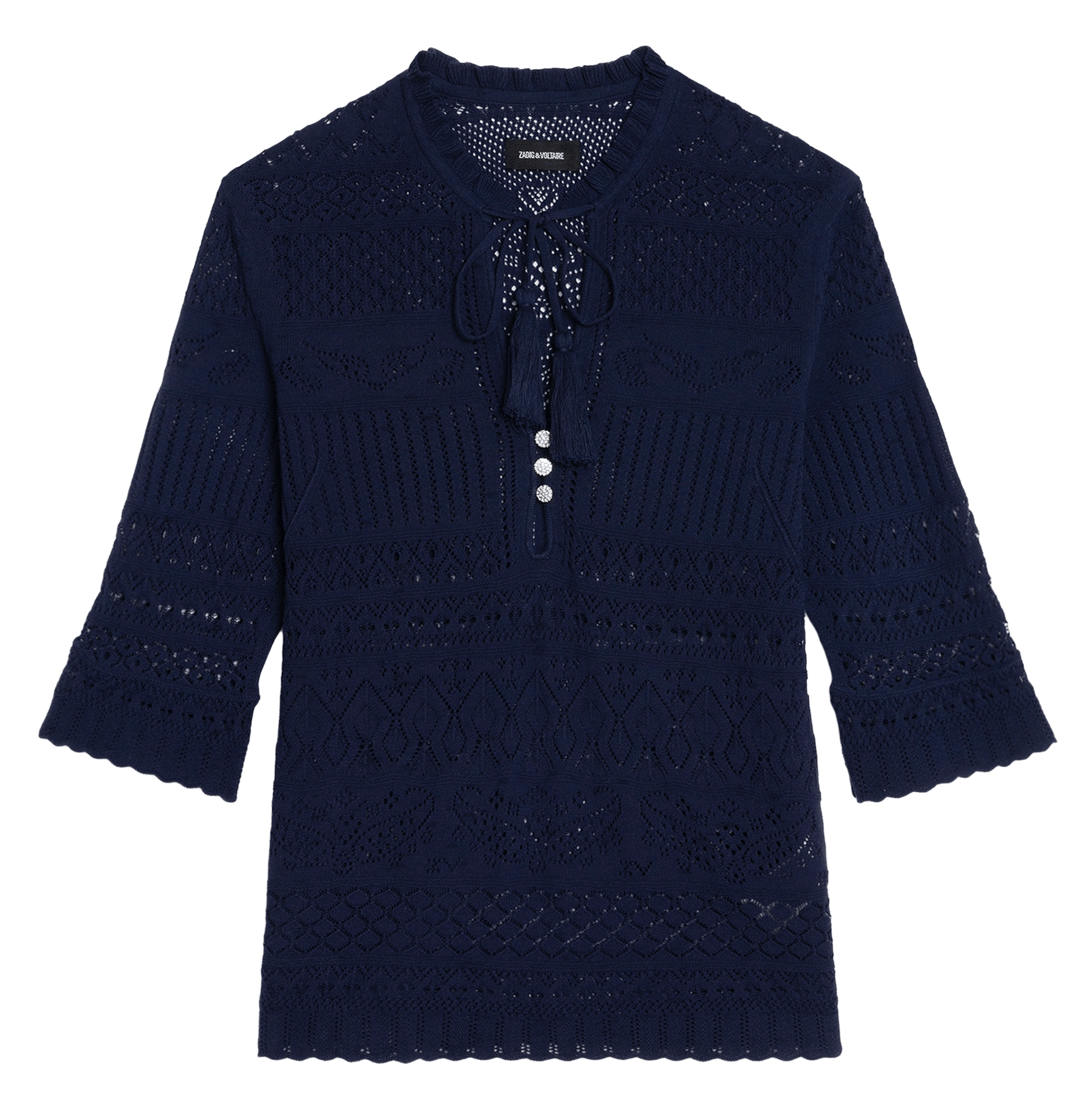 Top col rond en coton ZADIG&VOLTAIRE Blauw