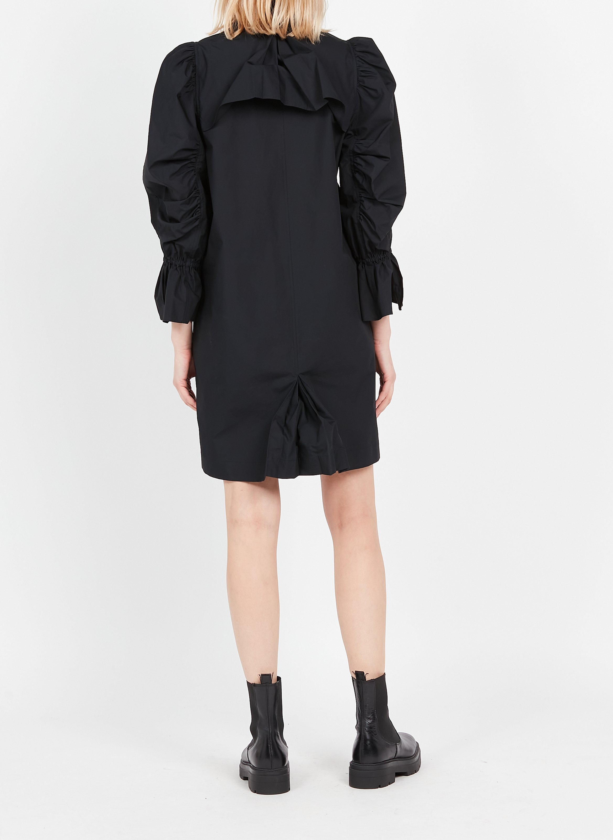 Midi dress with classic collar KARL LAGERFELD Black