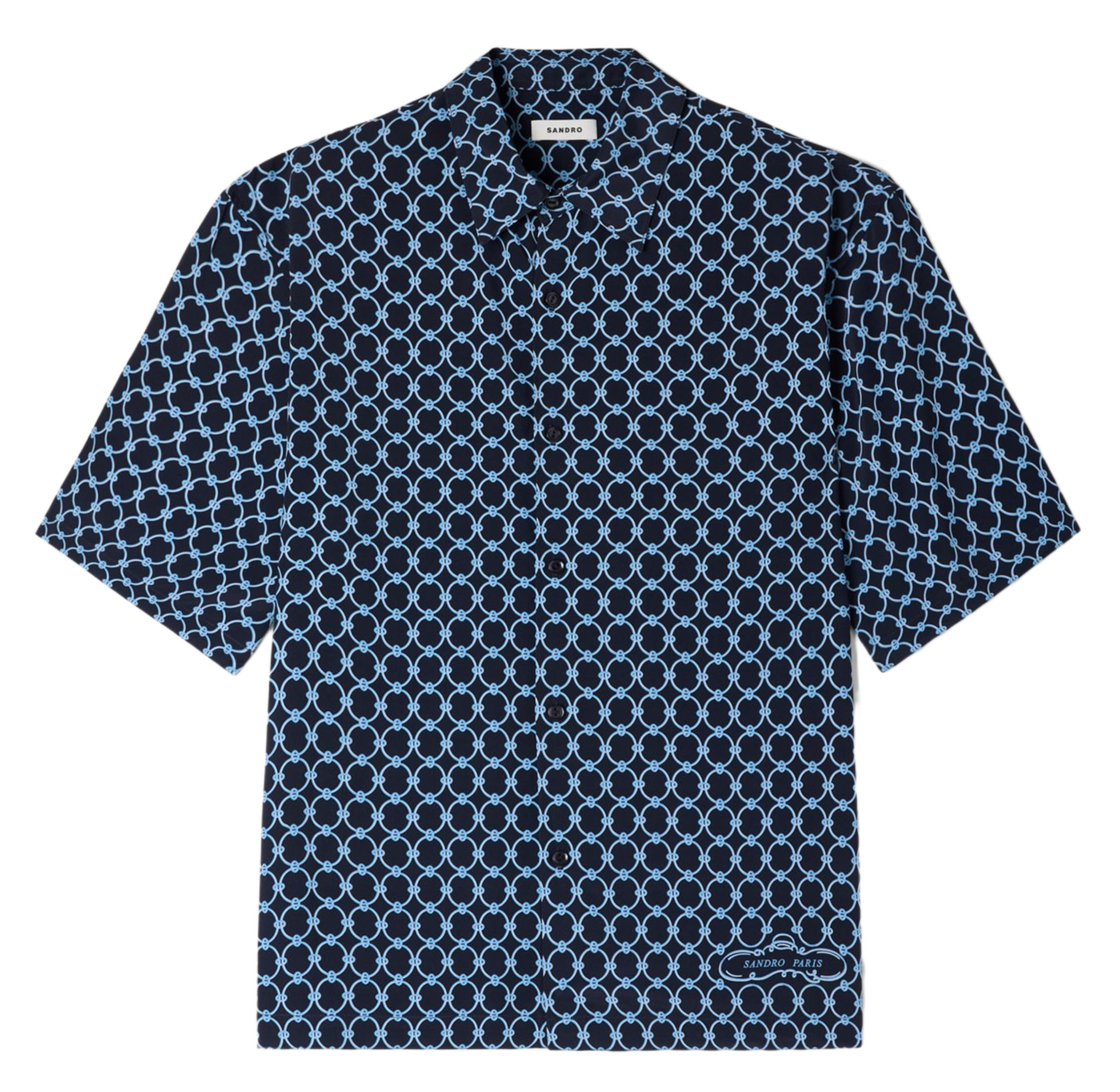 Chemise imprimée col classique SANDRO Bleu