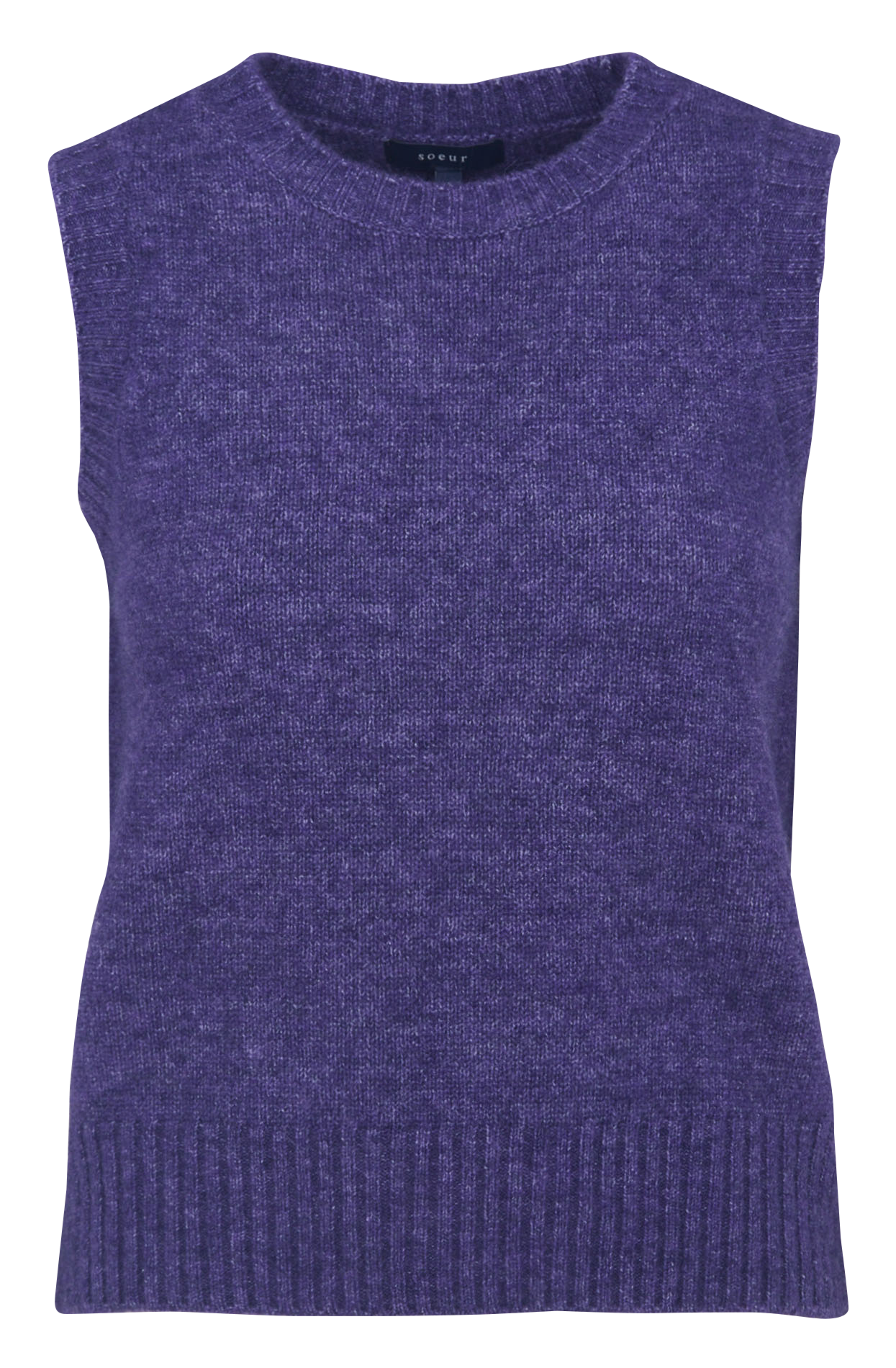 Rechte, mouwloze trui met ronde hals SOEUR
