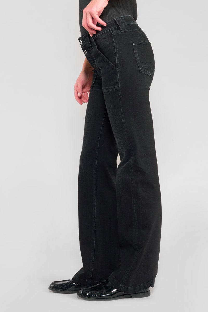 Bootcut jeans, length 34 LE TEMPS DES CERISES Black