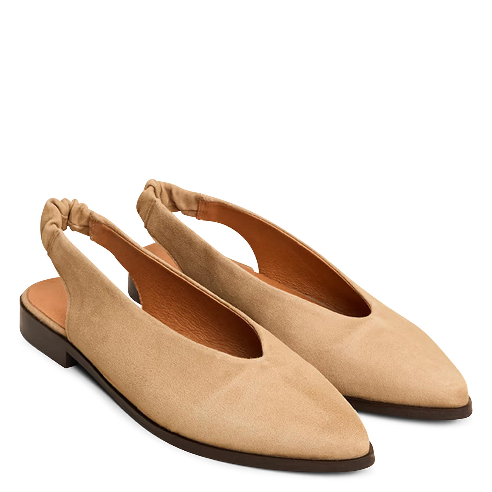 Ballerines à bouts pointus en cuir JONAK Beige