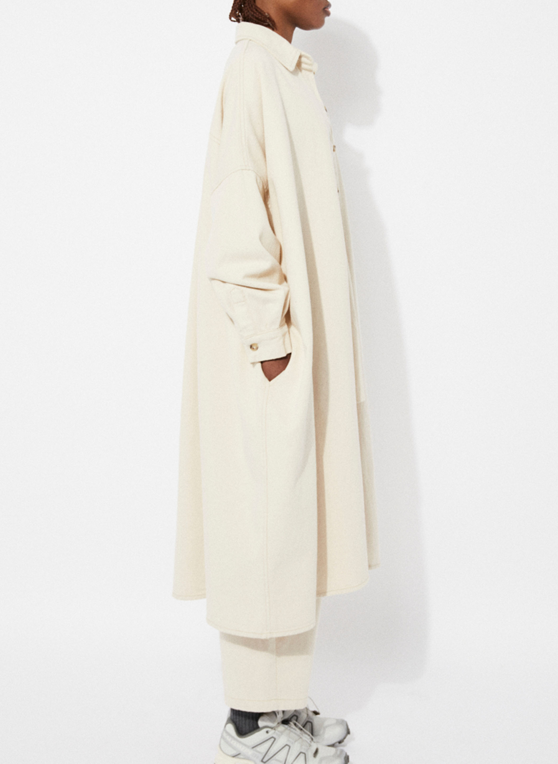 Robe chemise midi en coton RITA ROW Blanc