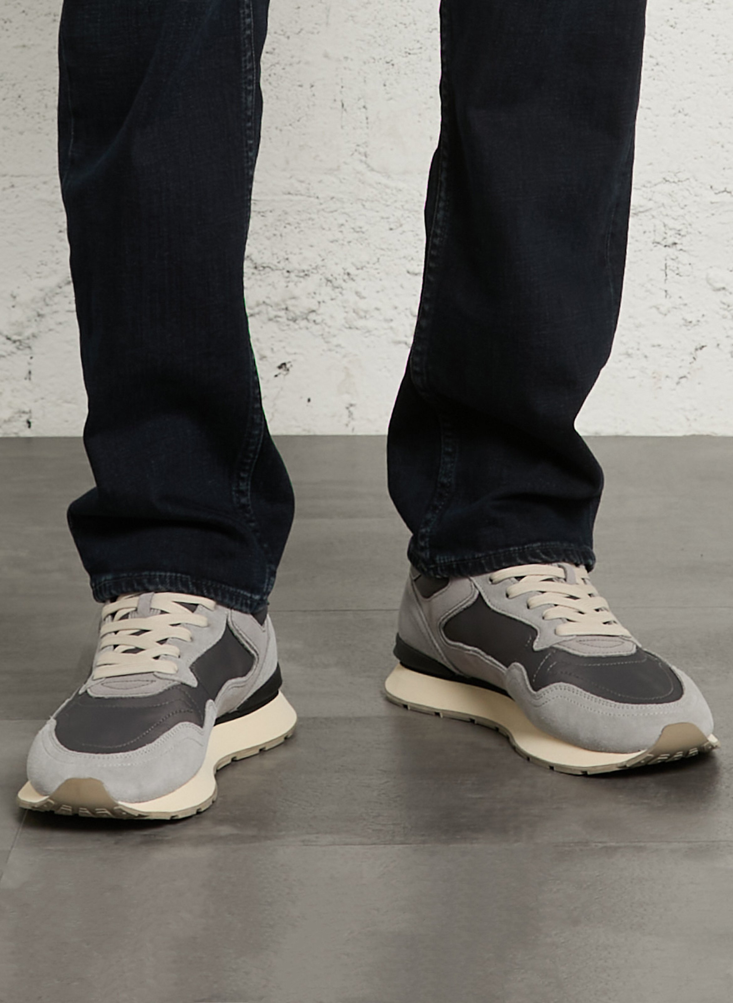 Niedrige Sneaker aus Leder-Mix HOFF Silber