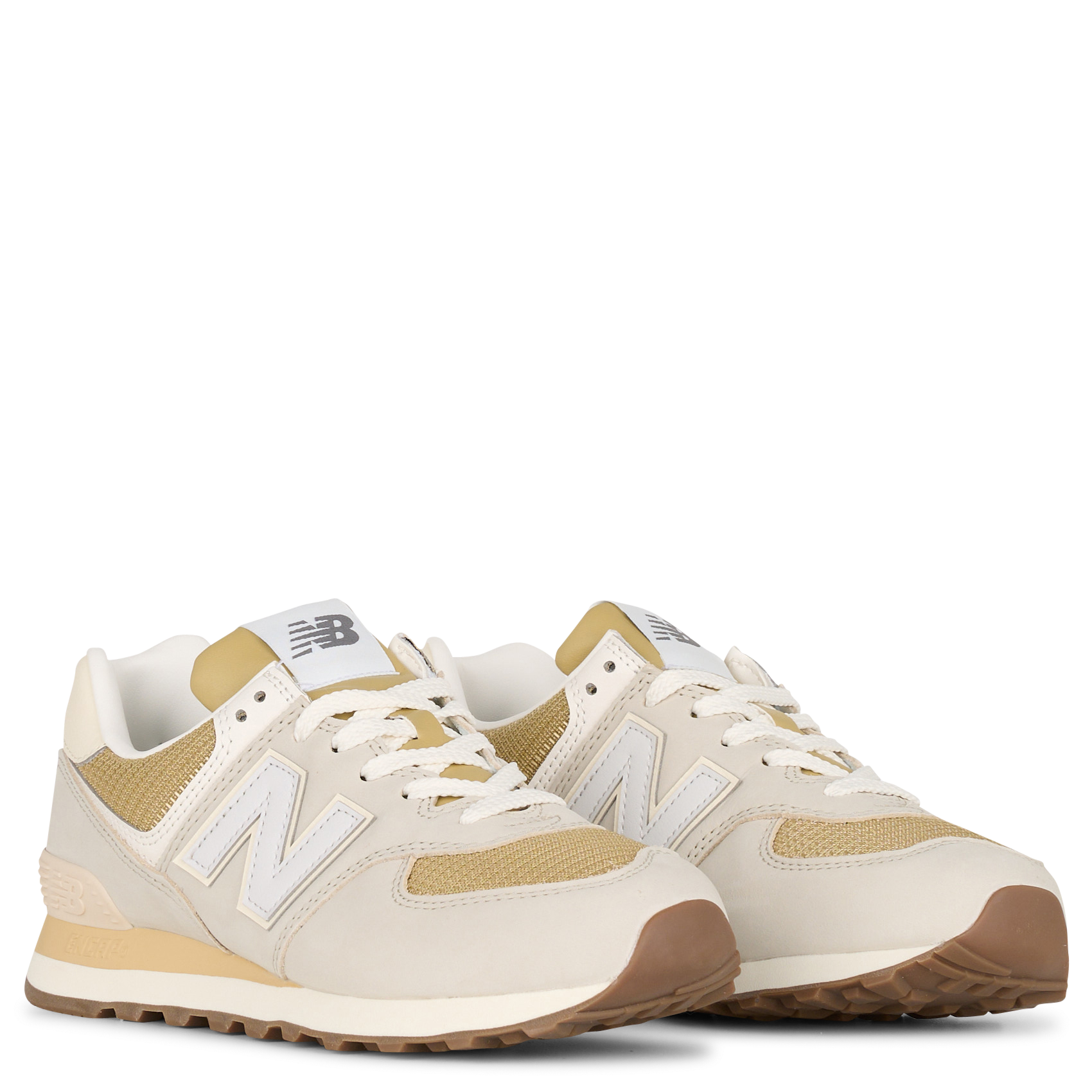 Baskets basses en cuir mélangé NEW BALANCE Beige