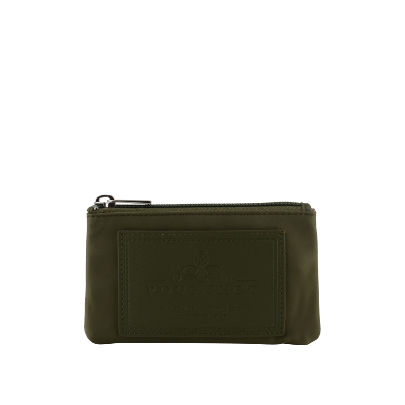 Portefeuille en toile garnie cuir POURCHET