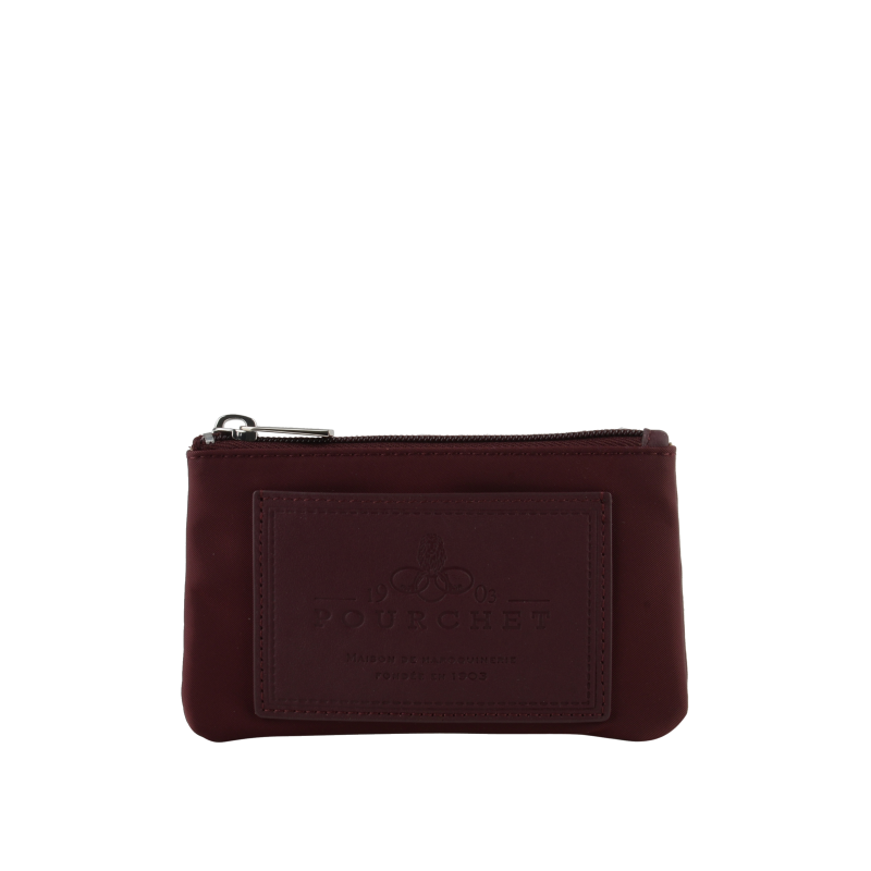 Portefeuille en toile garnie cuir POURCHET Rouge
