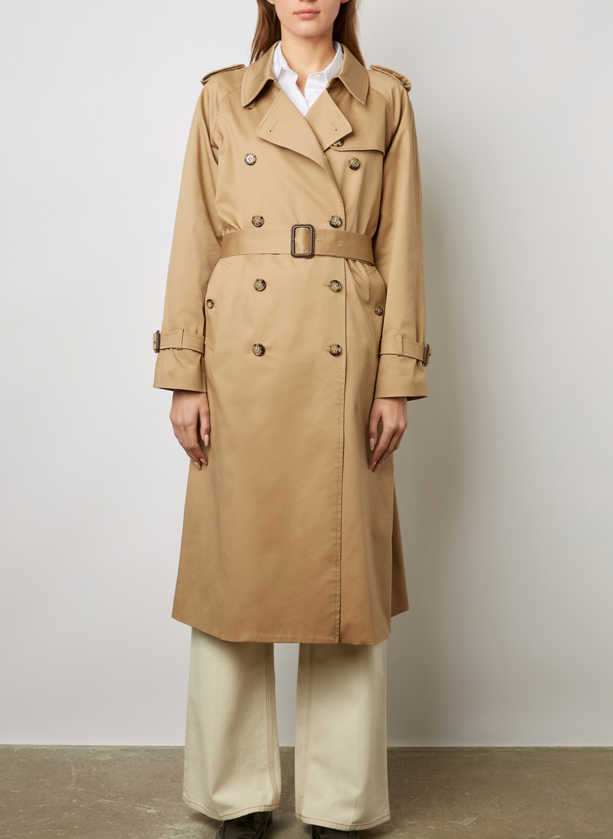 Langer Trenchcoat aus Baumwoll-Mix GERARD DAREL Beige