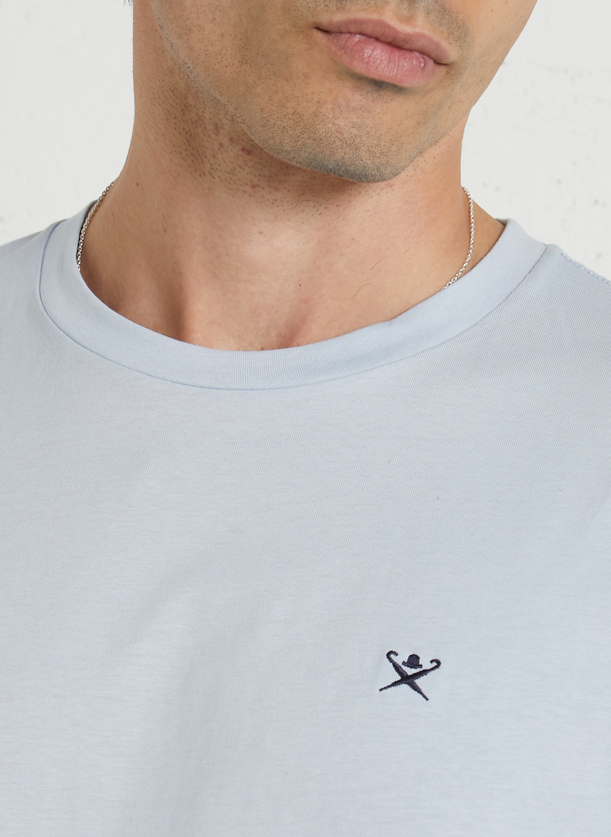 Tee-shirt col rond en coton HACKETT Bleu