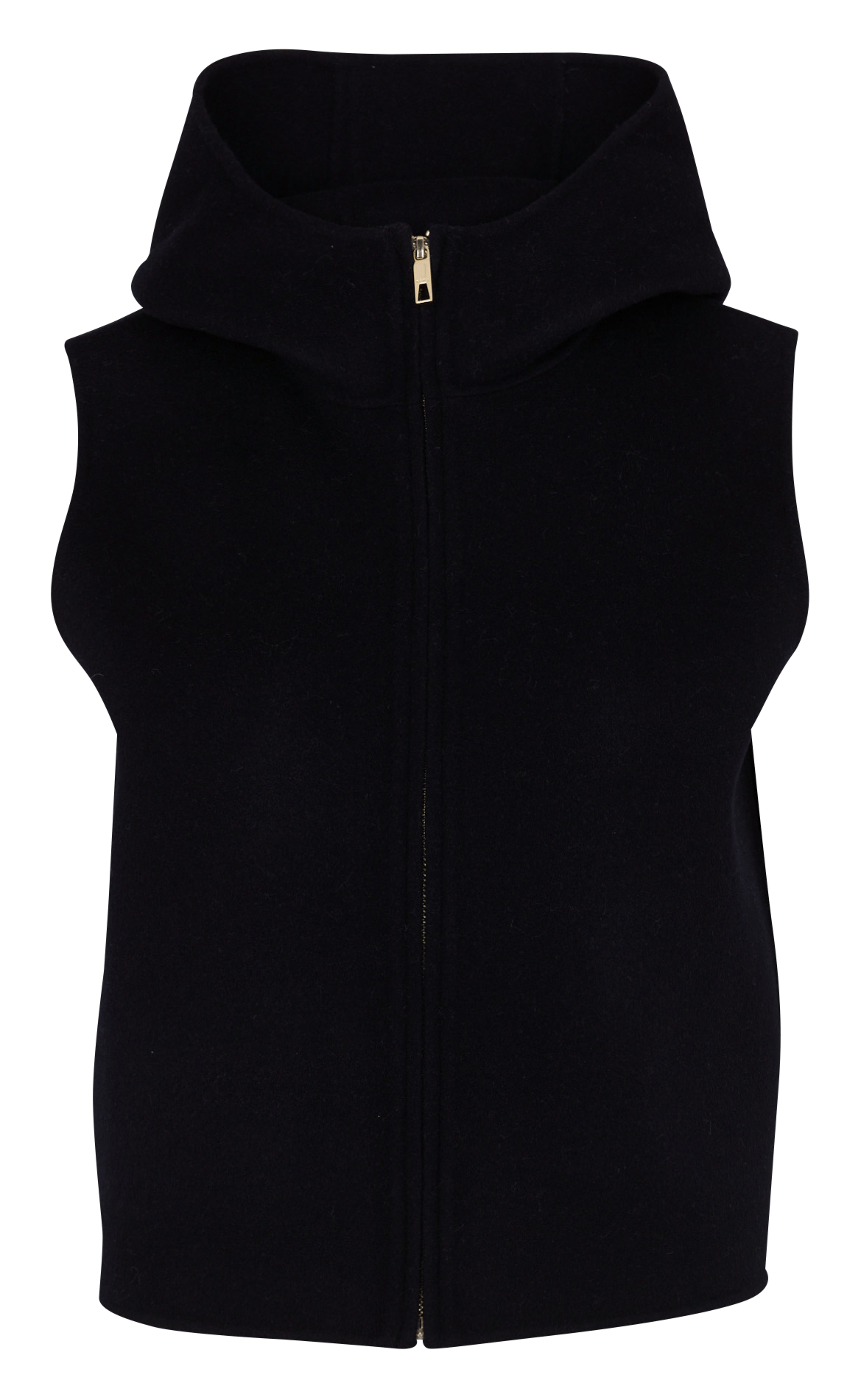 Ärmellose Strickweste mit Kapuze aus Wollmischung ZAPA Blau