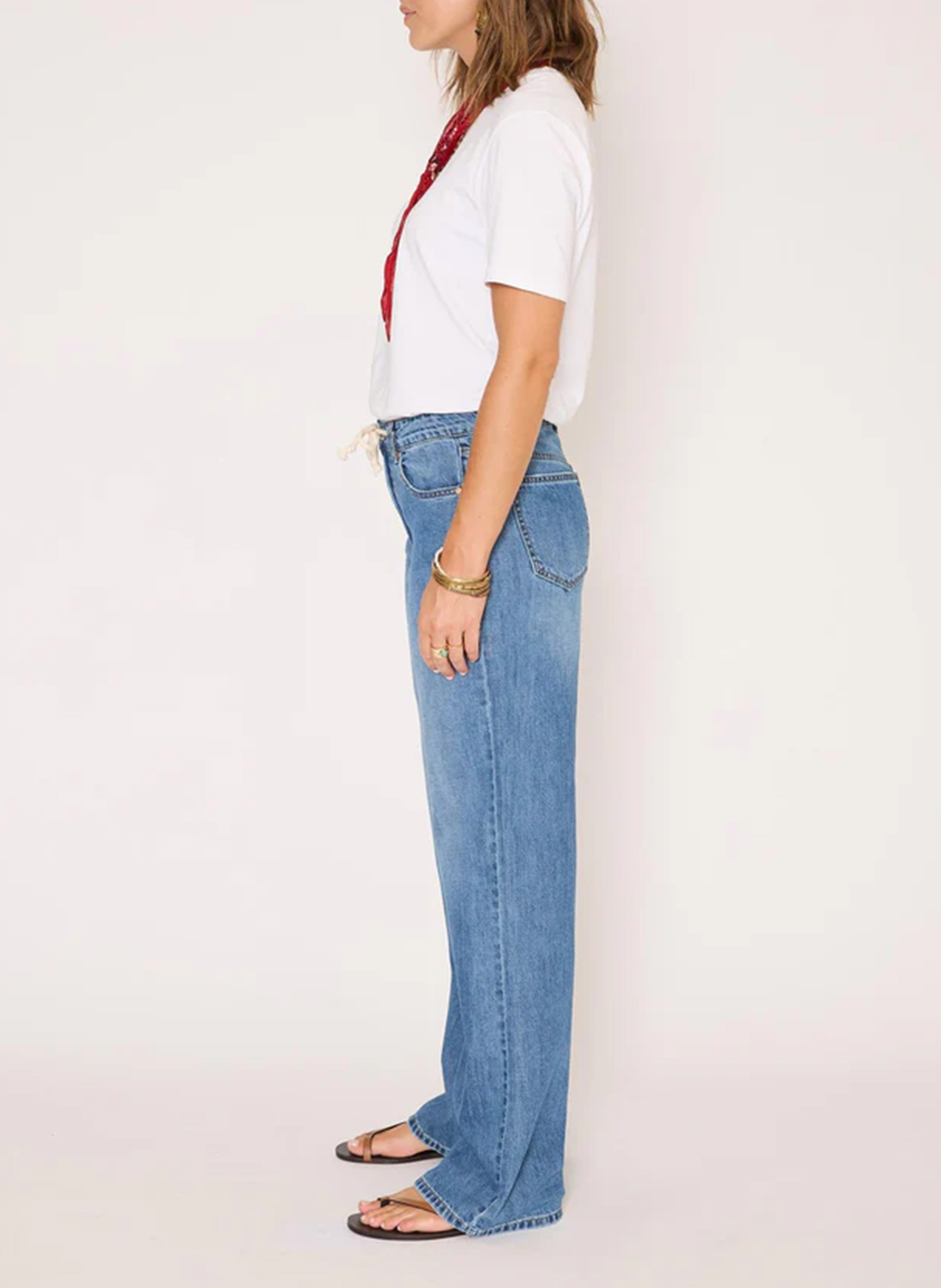 Cotton-blend wide-leg jeans MKT Blue