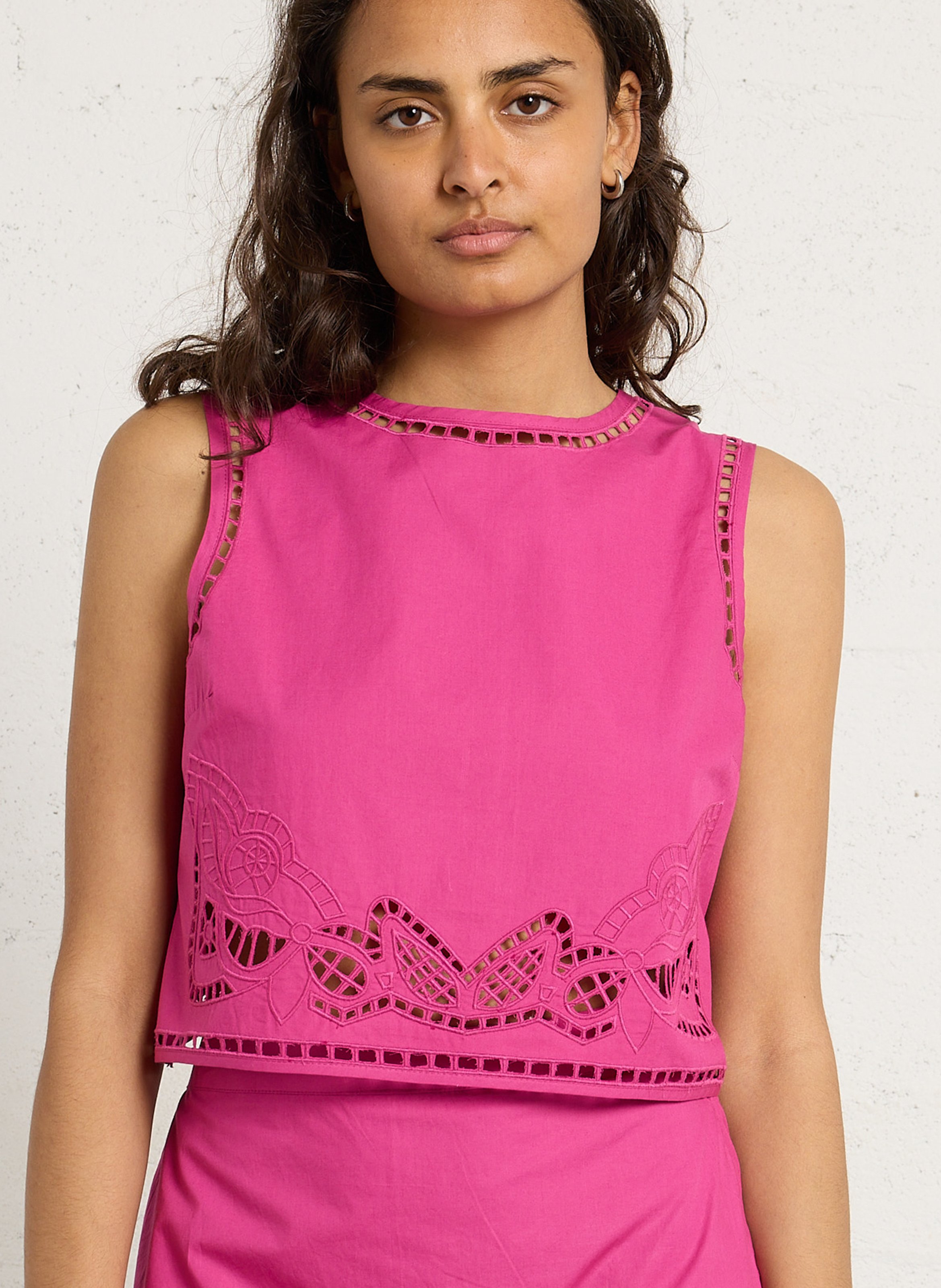 Top court en coton bio LOUISE MISHA Rose