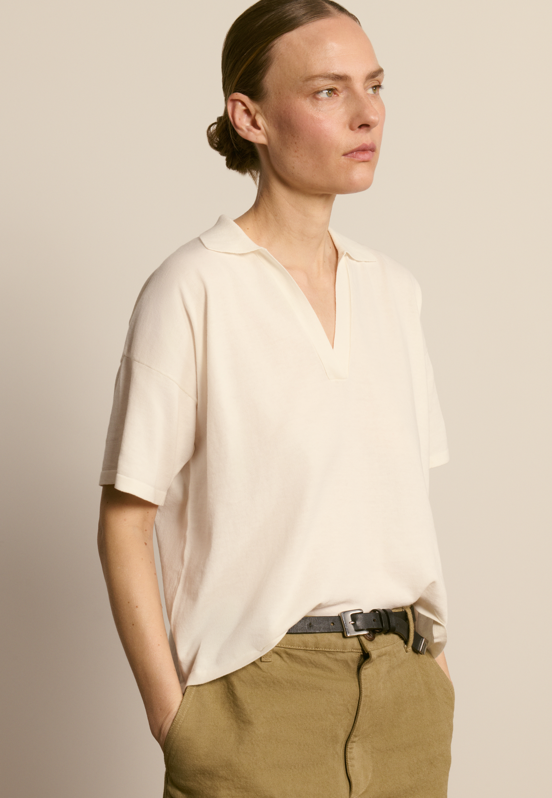 Polo en coton biologique MAISON MONTAGUT Blanc